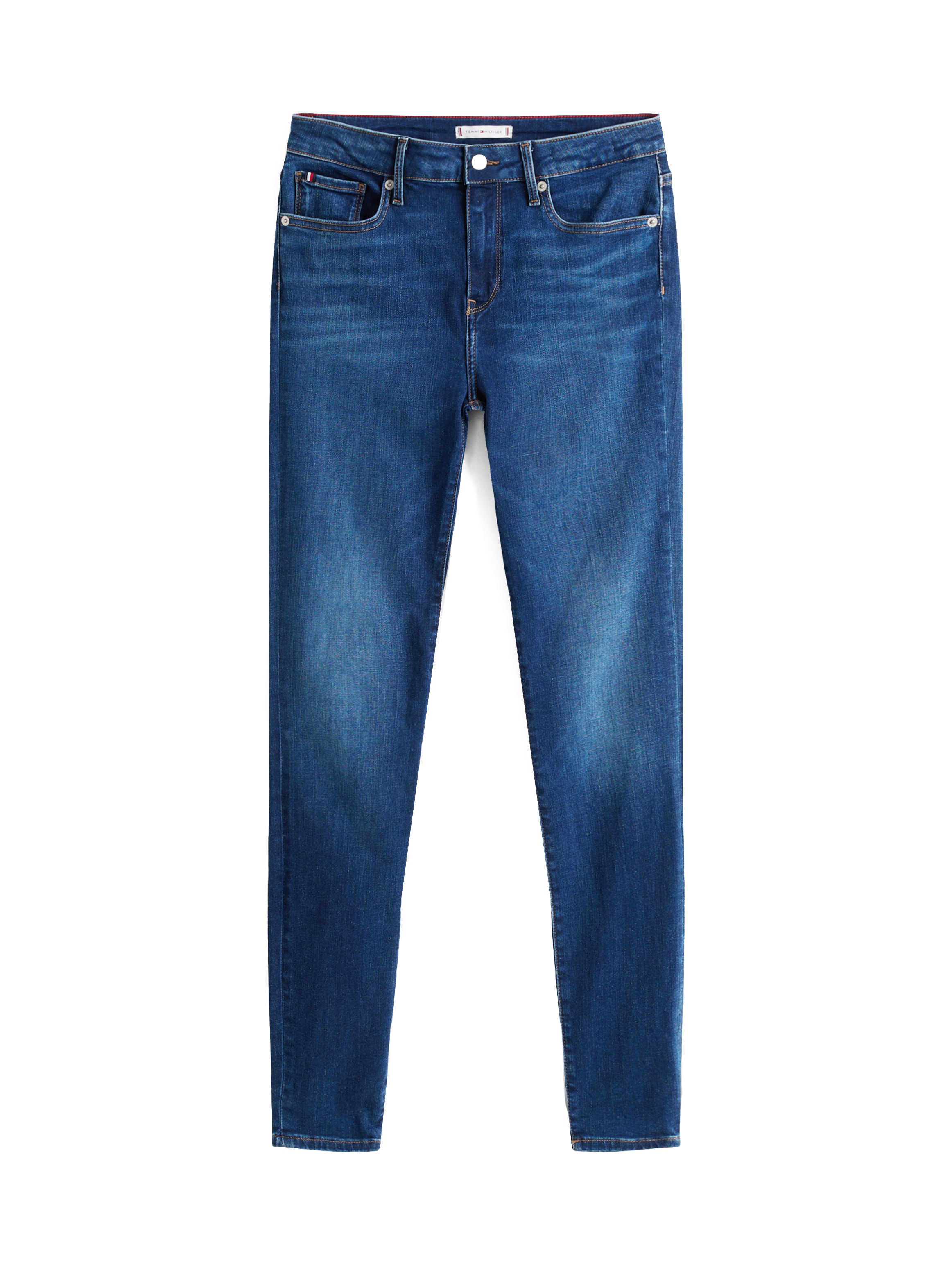 Tommy Hilfiger Skinny-fit-Jeans »COMO Skinny RW ACE mit Logo-Badge und knöchellangem Schnitt«, casual, skinny fit, Denim, normaler Bundabschluss