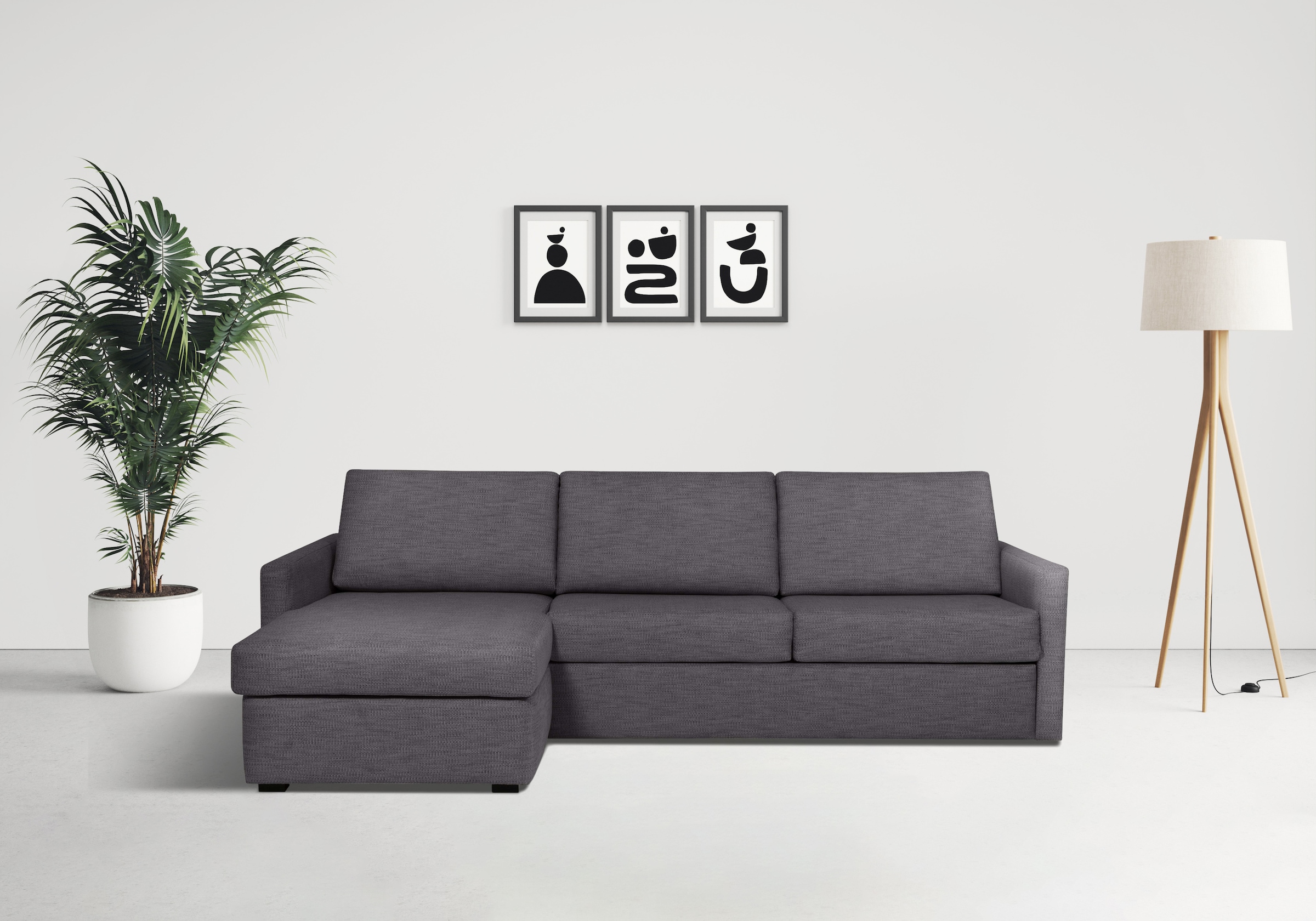 Image of Home affaire Schlafsofa "GOLDPOINT Ecksofa 264 cm, Liegefläche (140/200cm), L-Form" Bettfunktion, Bonell-Federkernmatratze und Dauerschläfer-Funktion