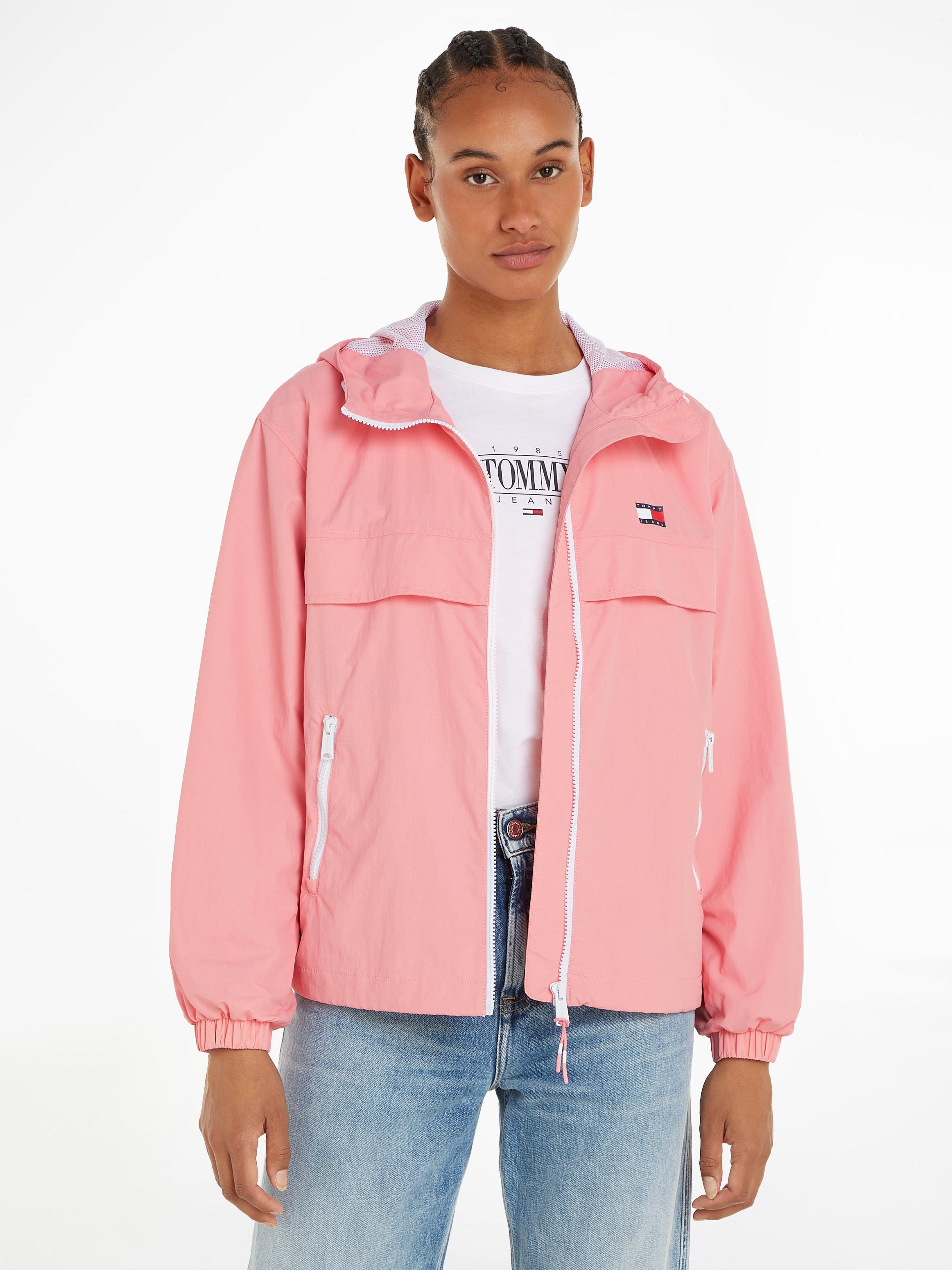 Tommy Jeans Windbreaker »TJW CHICAGO WINDBREAKER EXT«, mit Kapuze, mit kontrastfarbenen Reissverschlüssen