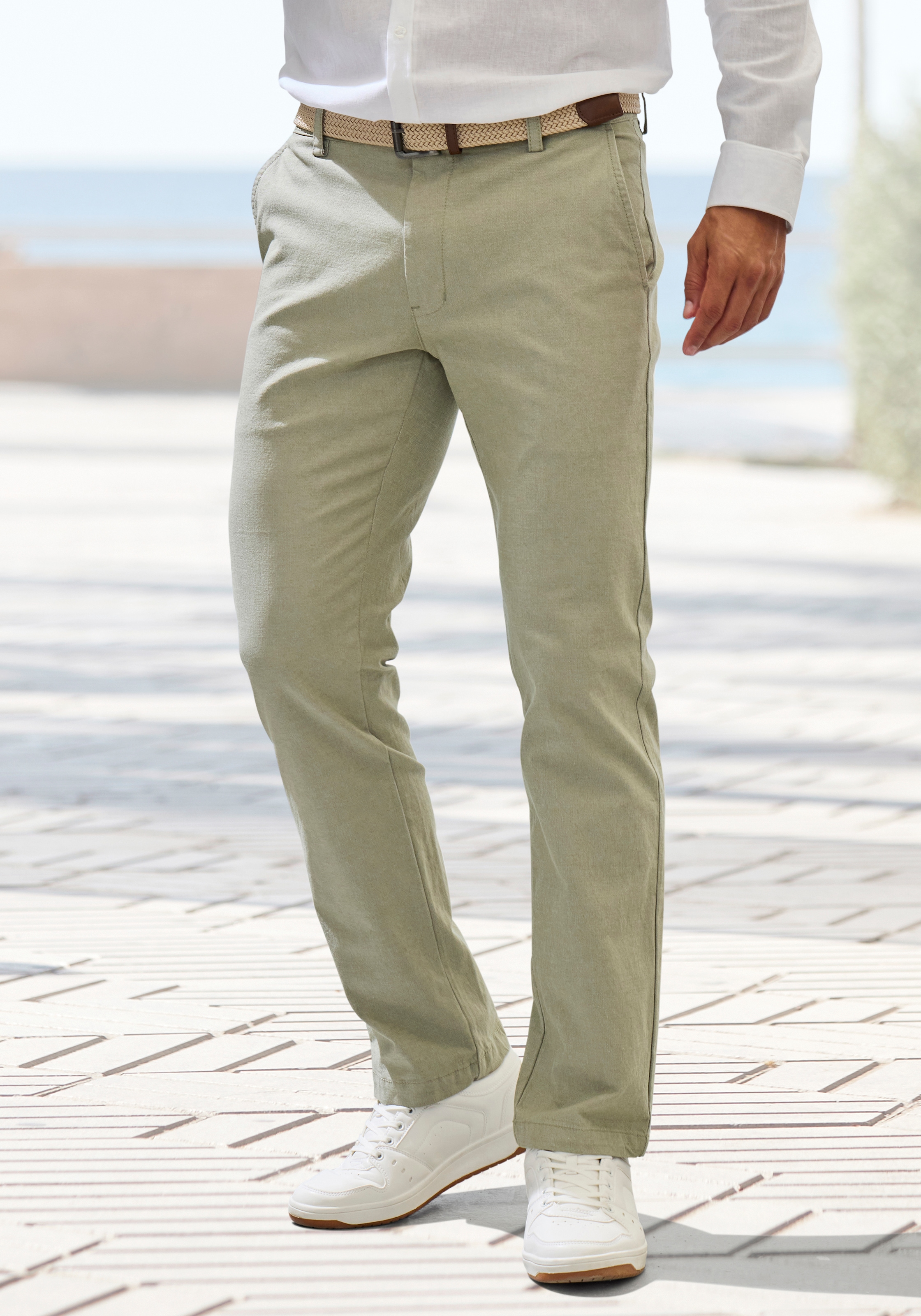 John Devin Chinohose »regular-fit, lange Oxford Hose«, aus elastischer Baumwoll-Qualität