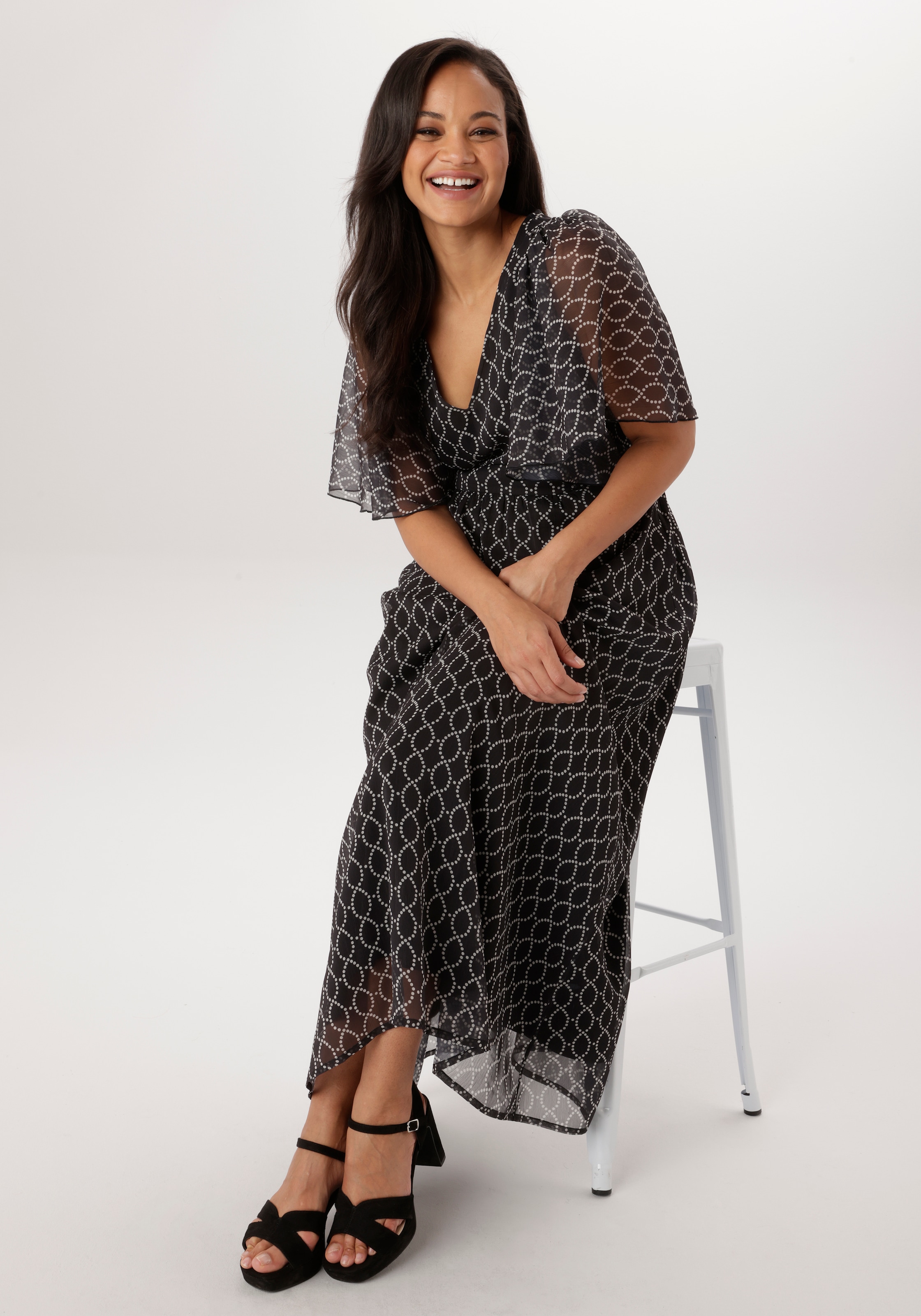 Aniston PLUS Robe en mousseline de soie mit tollem Druck - NEUE KOLLEKTION