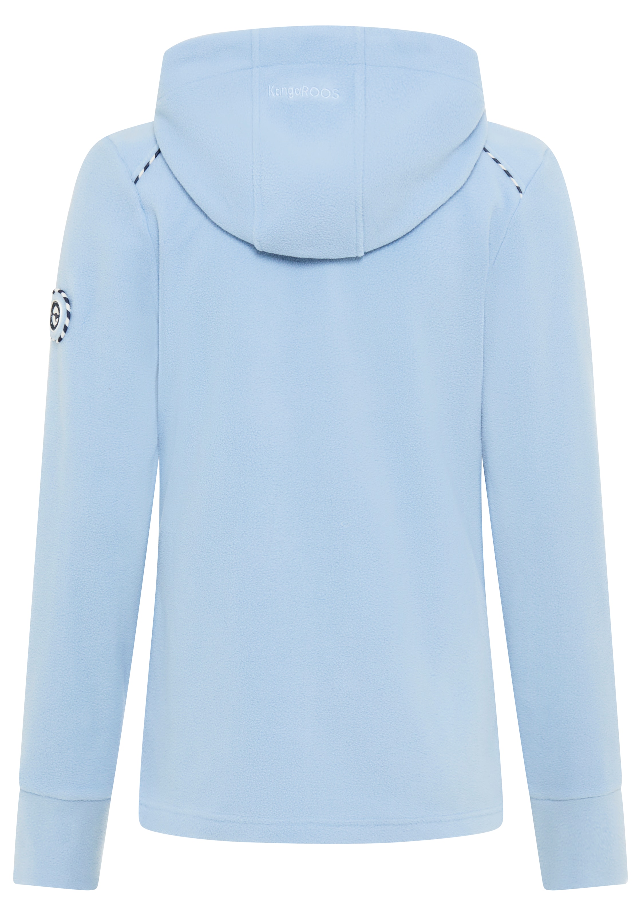 KangaROOS Fleecejacke mit Kapuze figurbetonte Passform,  mit Kapuze und Kordelzug, Übergangsjacke