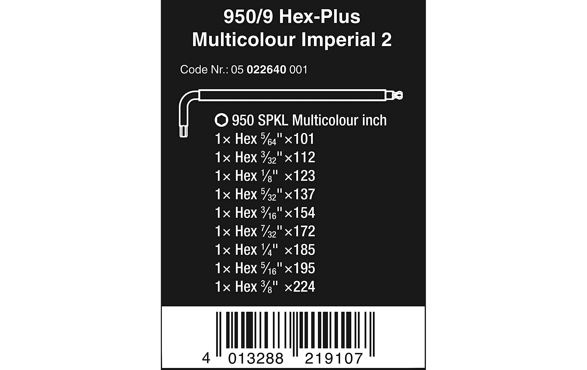 Wera Winkelschlüssel »950/9 Hex«, (9 St.)