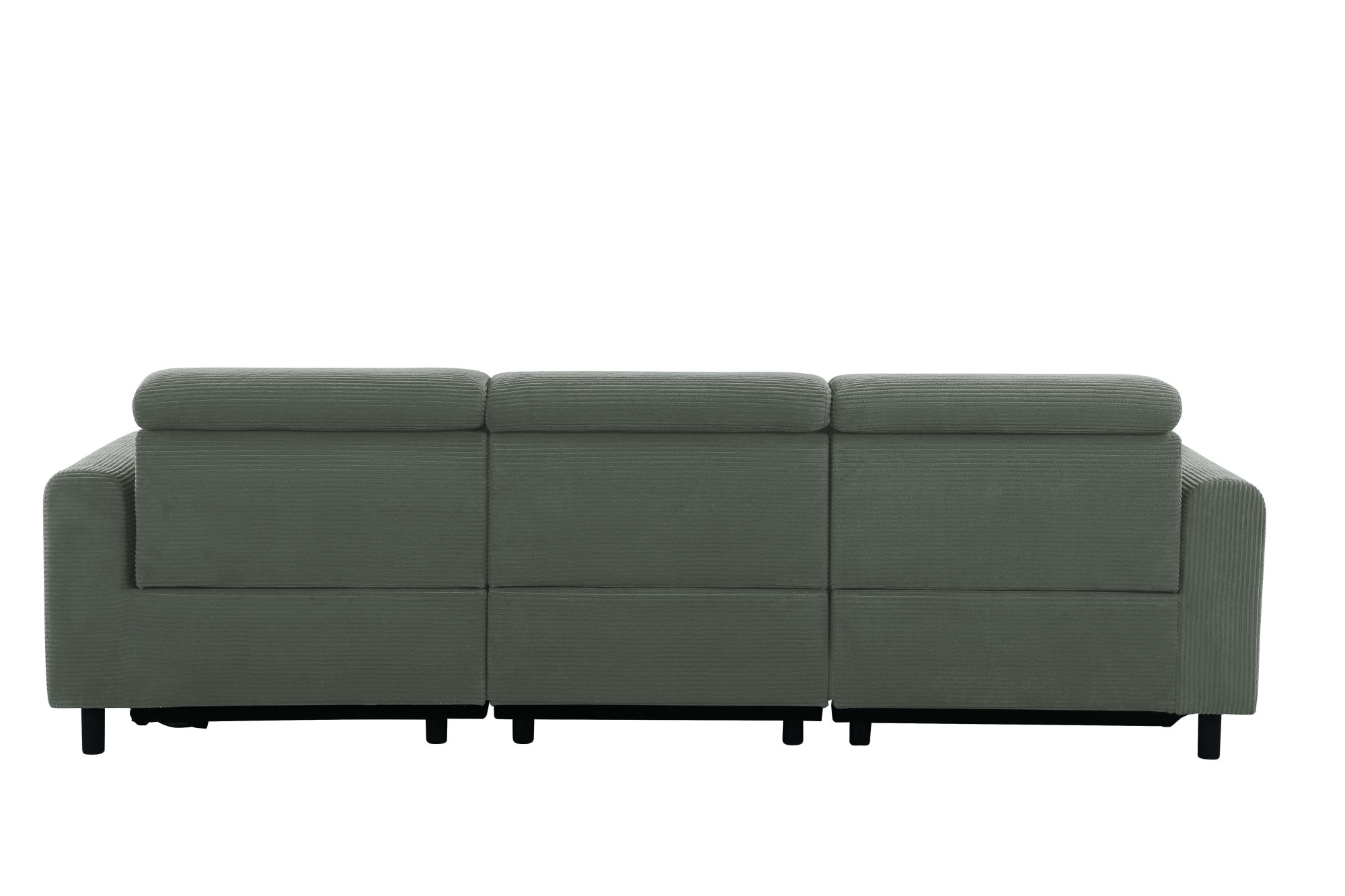 Home affaire Ecksofa »SKAANE in Cord, L-Form, 274 cm, manuelle u. elektrische Relaxfunktion,« rundes Design, Kopfteilverstellung, Federkernpolsterung