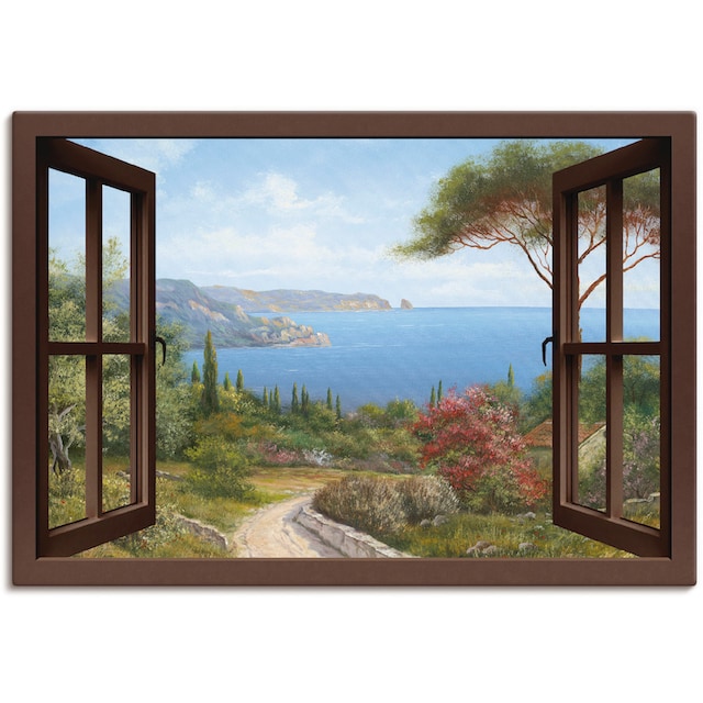 Artland Wandbild »Fensterblick Frühlingsmorgen«, Fensterblick, (1 St.), als  Leinwandbild, Wandaufkleber oder Poster in versch. Grössen günstig kaufen
