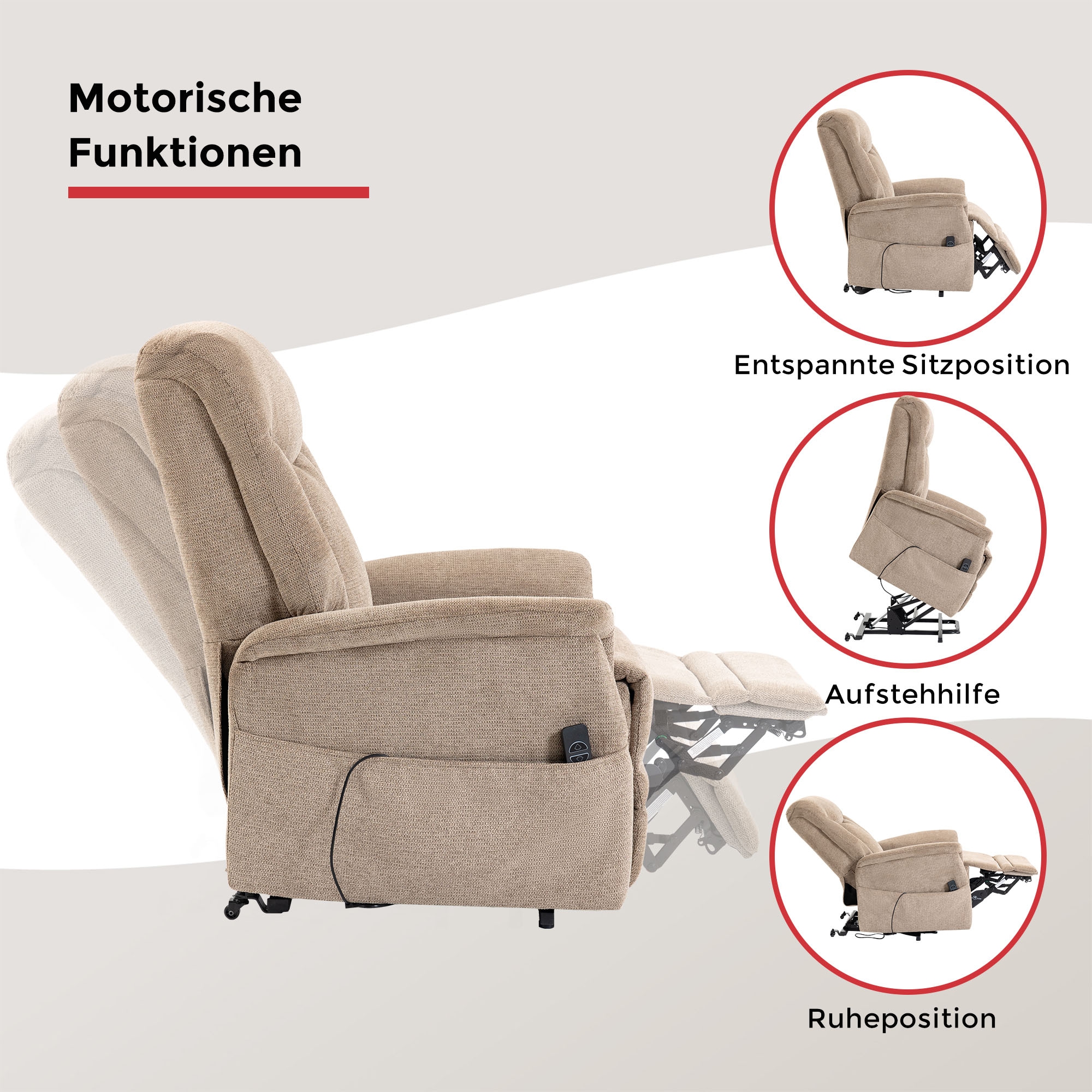 Duo Collection Fauteuil TV »Gandia XXL« charge maximale 150 kg, suspension à ressorts en acier