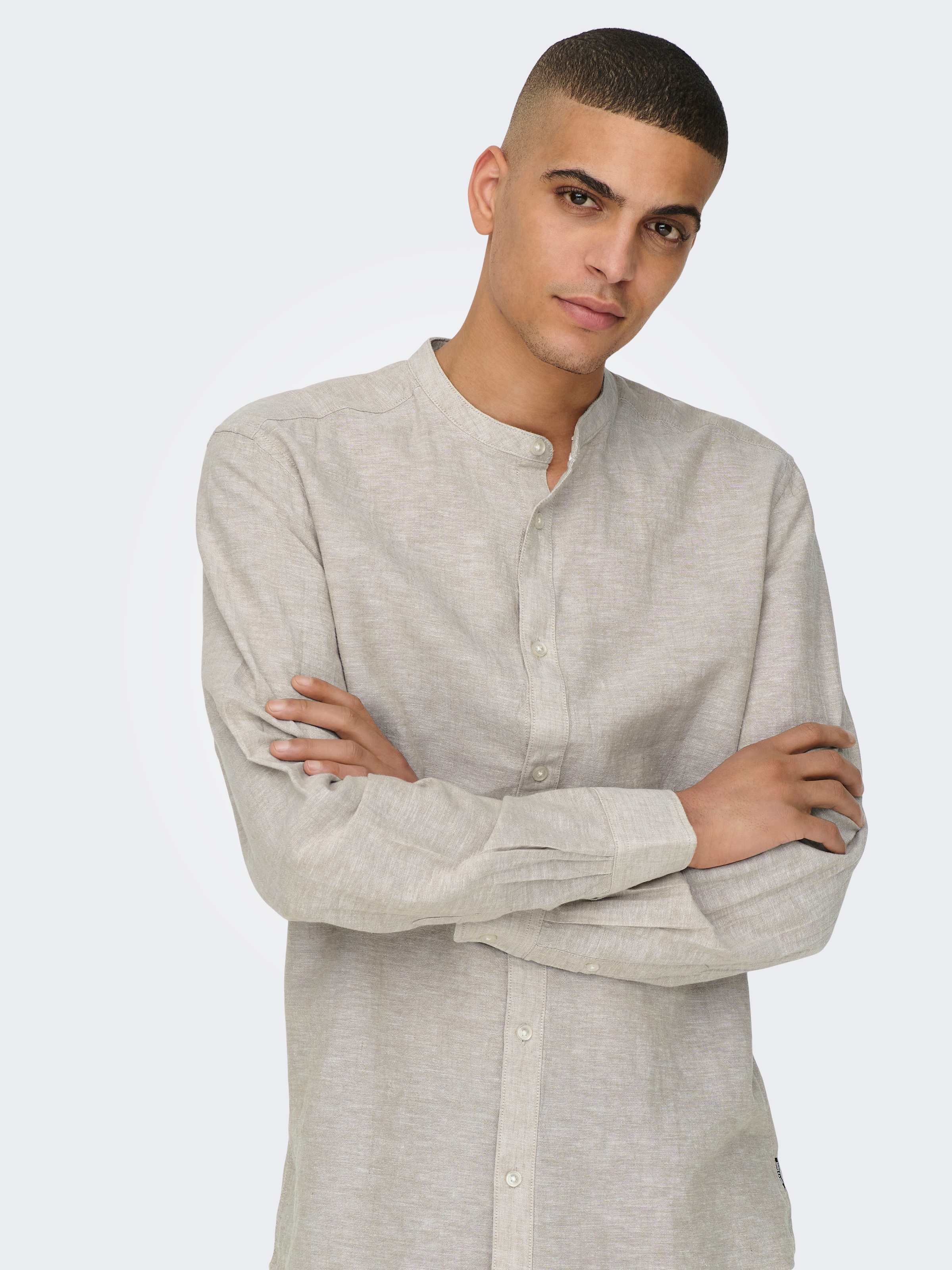 ONLY & SONS Chemise à manches longues »ONSCAIDEN LS SOLID LINEN MAO SHIRT NOOS«