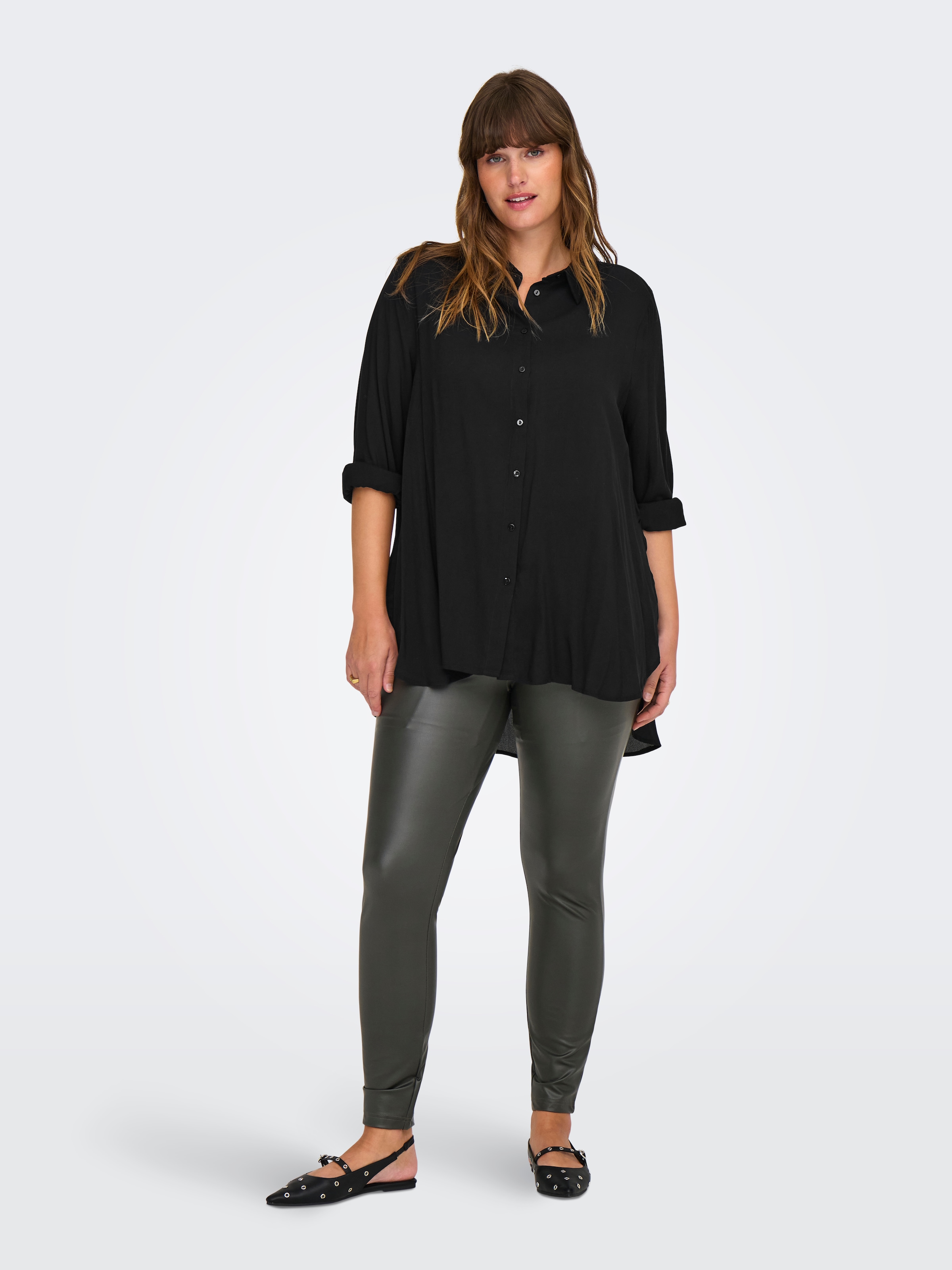 ONLY CARMAKOMA Longbluse »CARFREYJA L/S LONG SHIRT WVN« Viskosemischung