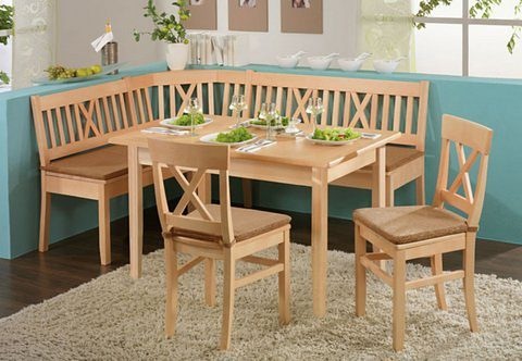 SCHÖSSWENDER Eckbankgruppe »Linz«, (Set, 4 tlg.), Eckbank ist umstellbar, Eckbank mit... kaufen