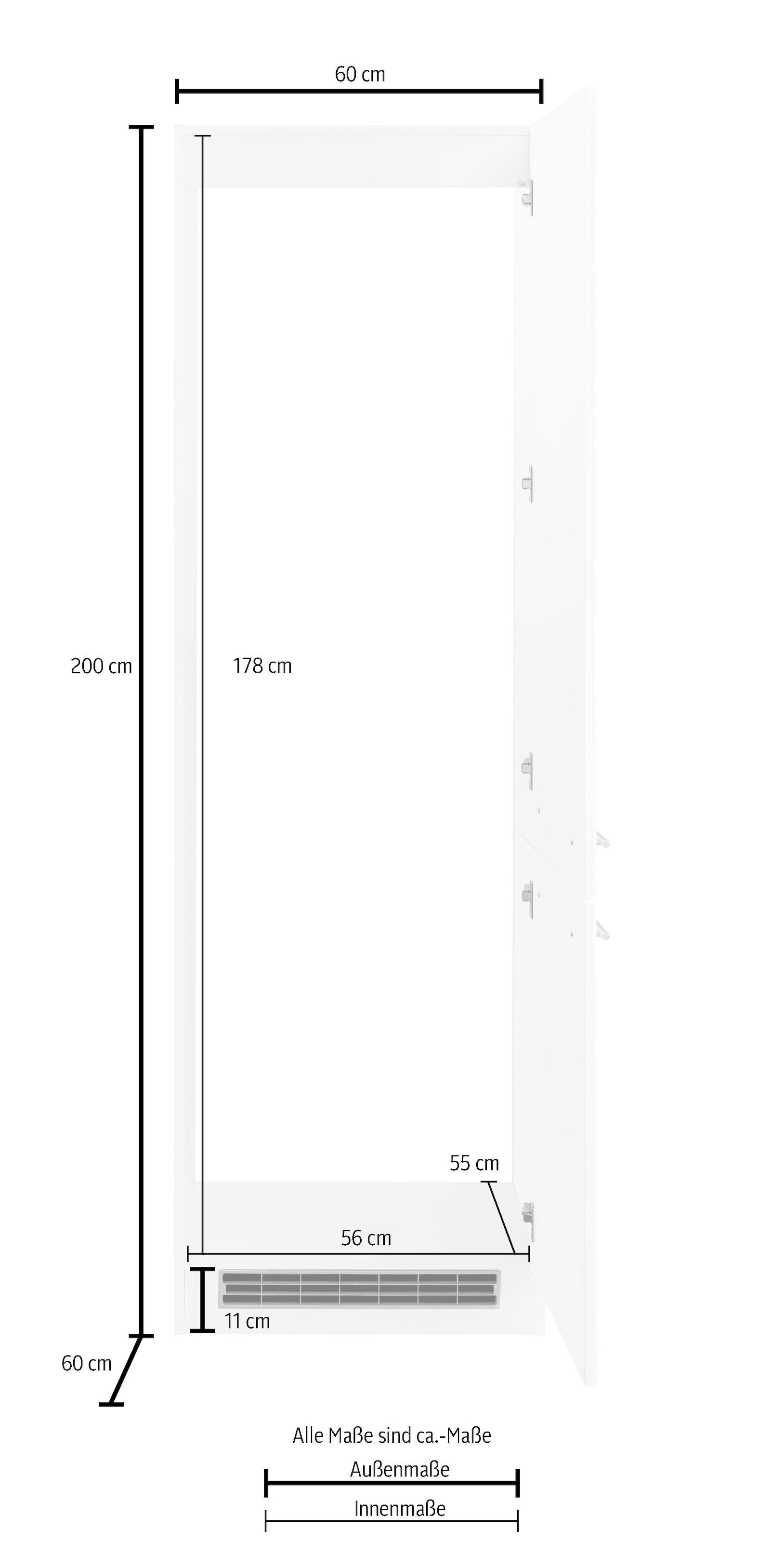 KOCHSTATION Kühlumbauschrank »KS-Eton« für grossen Kühlschrank, Nischenmass 178 cm