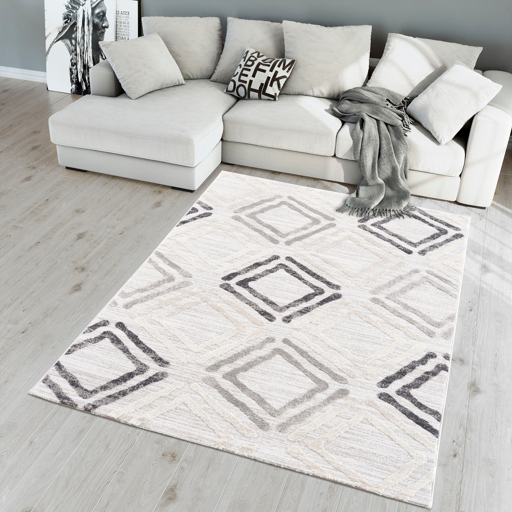 Sanat Teppich »Evra 7005«, rechteckig, 22 mm Höhe, Wohnzimmer, Kurzflor, modern, Läufer