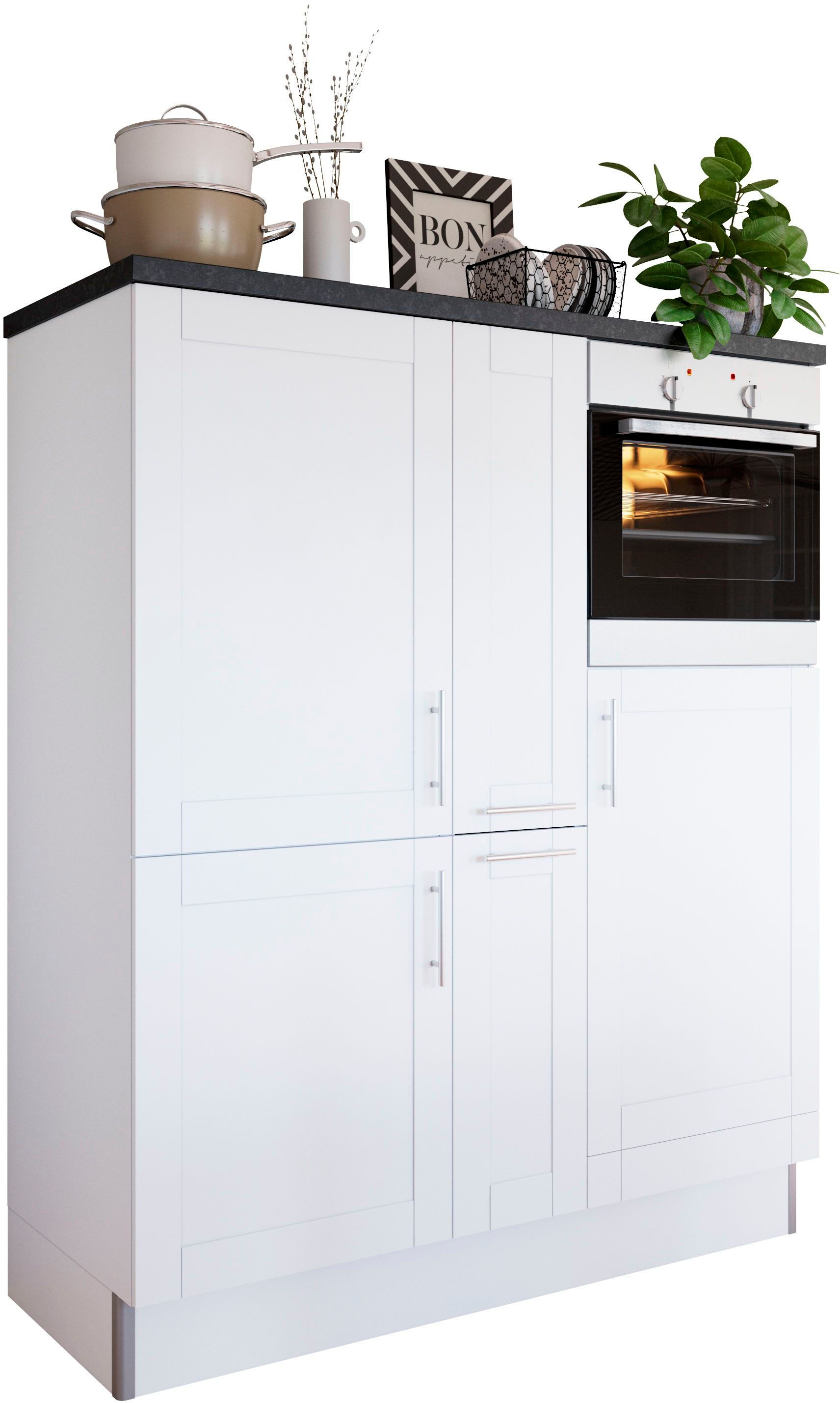 KOCHSTATION Pantryküche »KS-Ahus«, Breite 150 cm,wahlweise mit E-Geräten,Soft-Close-Funktion