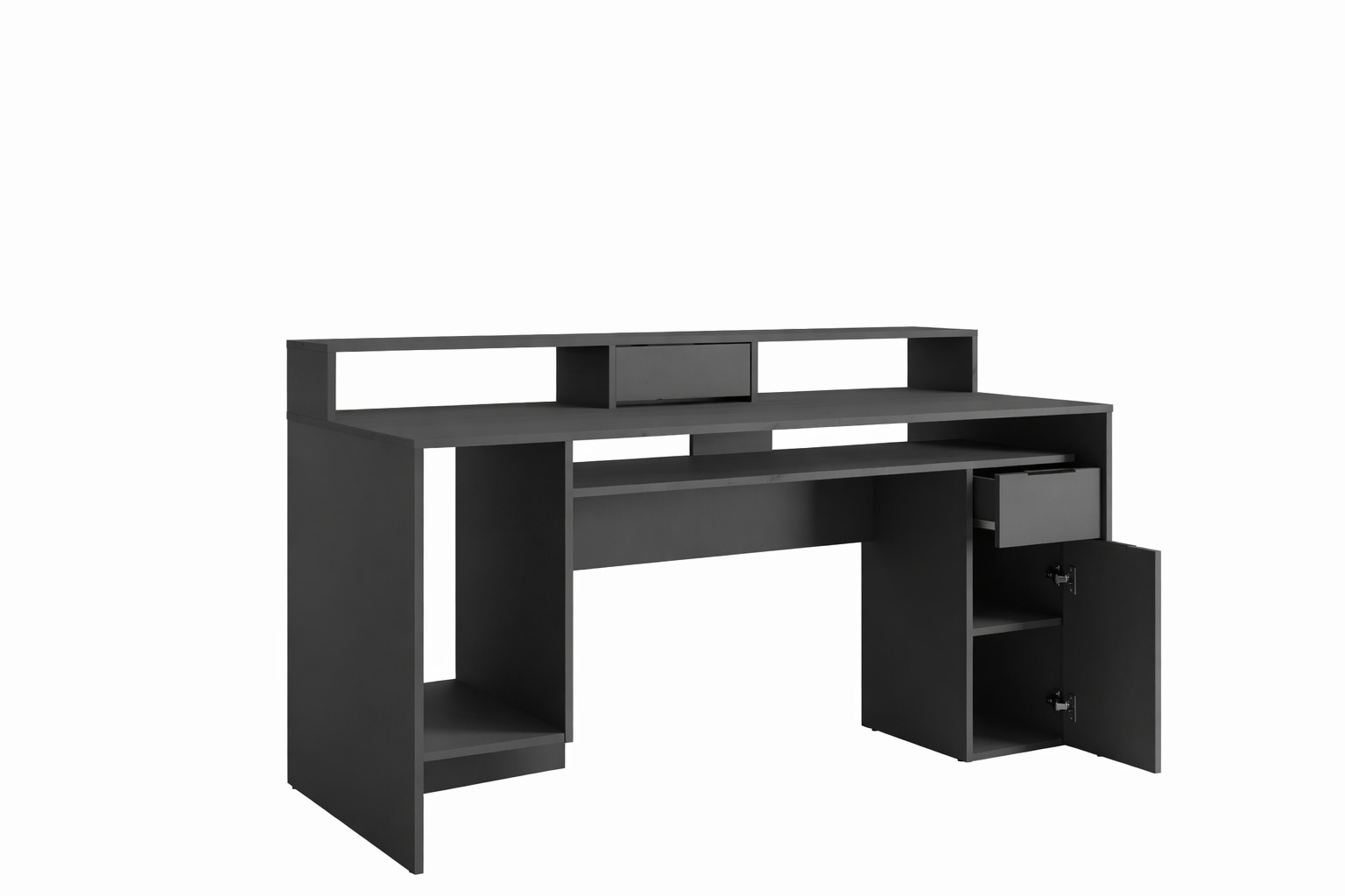 GOODproduct Bureau »Peooria Computertisch mit Monitoraufsatz & Towerfach, viel Stauraum« bureau, bureau gaming avec tiroir, moderne, largeur 160 cm
