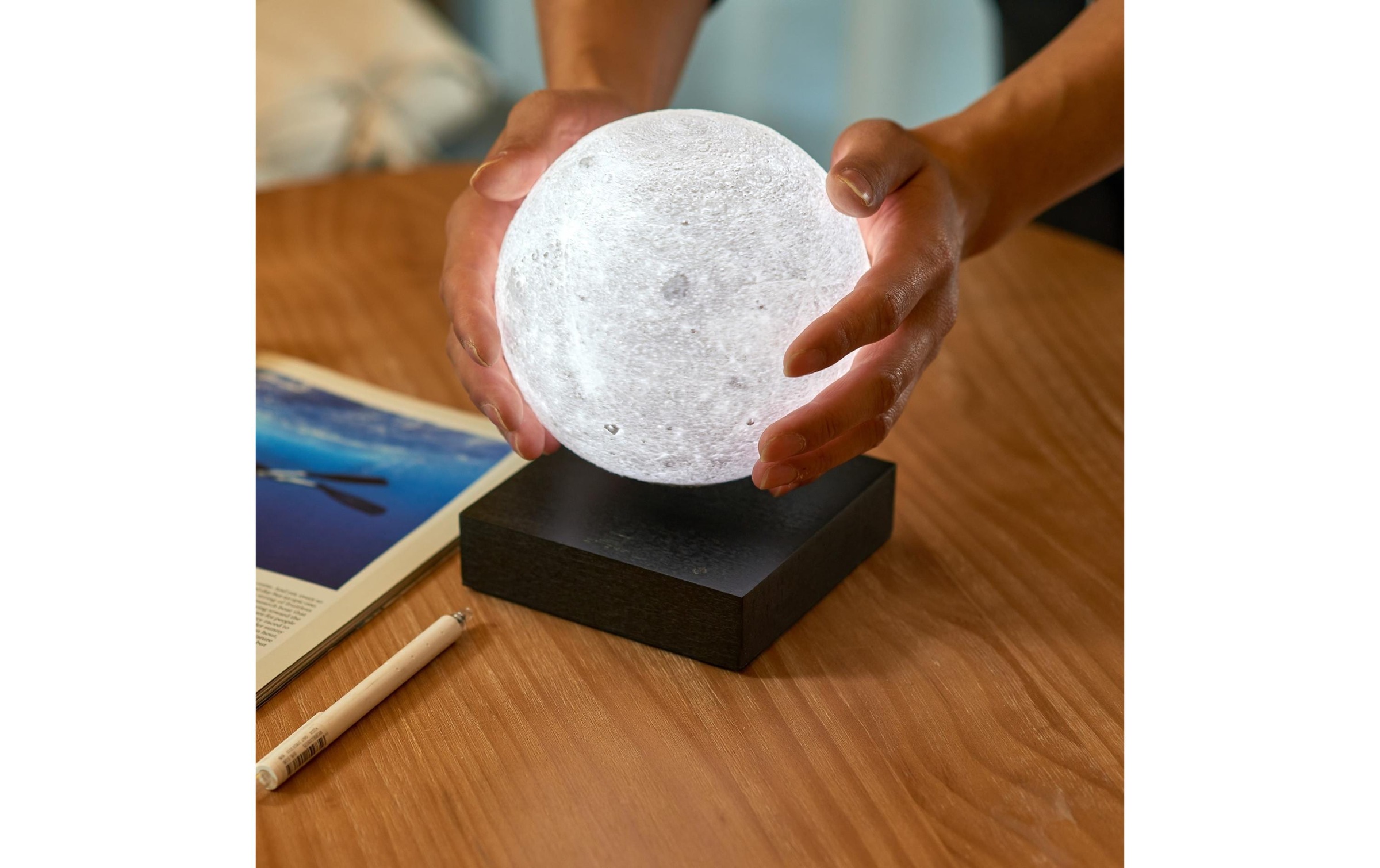 LED Dekofigur »Gingko LED Smart Moon«, Holzart: Esche, Walnuss (China)