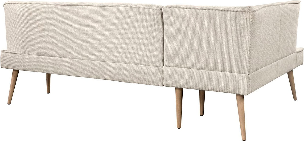 exxpo - sofa fashion Eckbank »Latte« moderne Sitz- und Rückensteppung, bequem und elegant, hoher Holzfuss