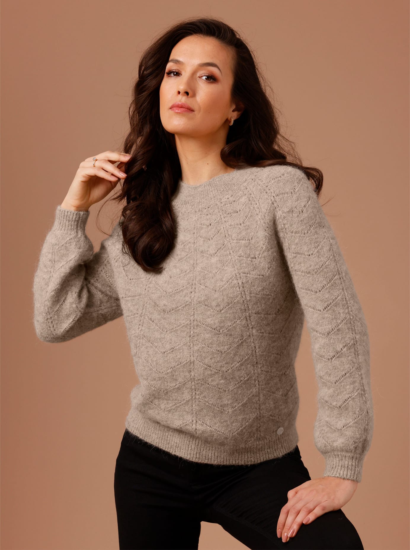 Image of CREATION L PREMIUM Ajourpullover "Alpaka-Woll-Mix-Pullover"
