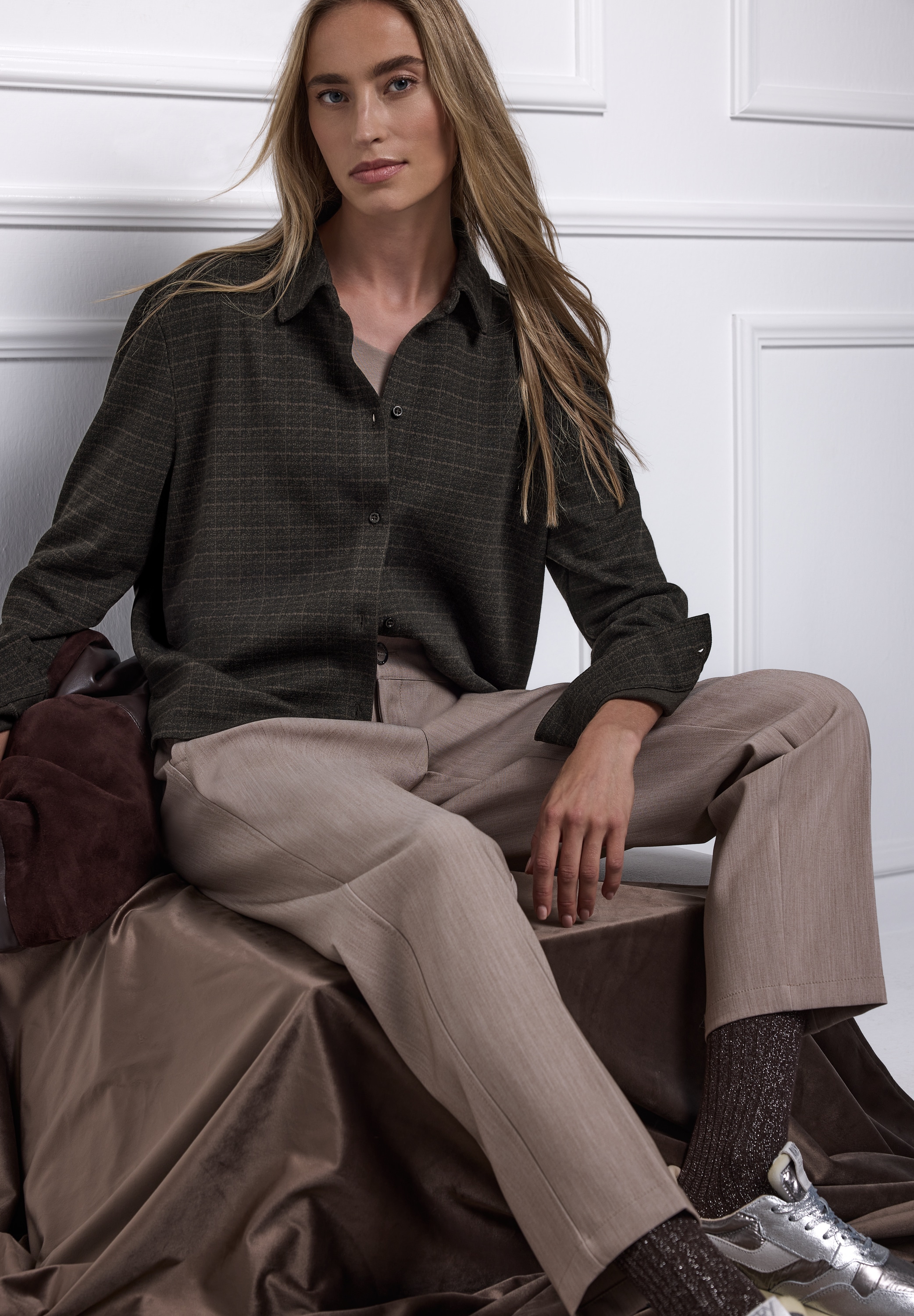 STREET ONE Hemdbluse mit Karo-Muster