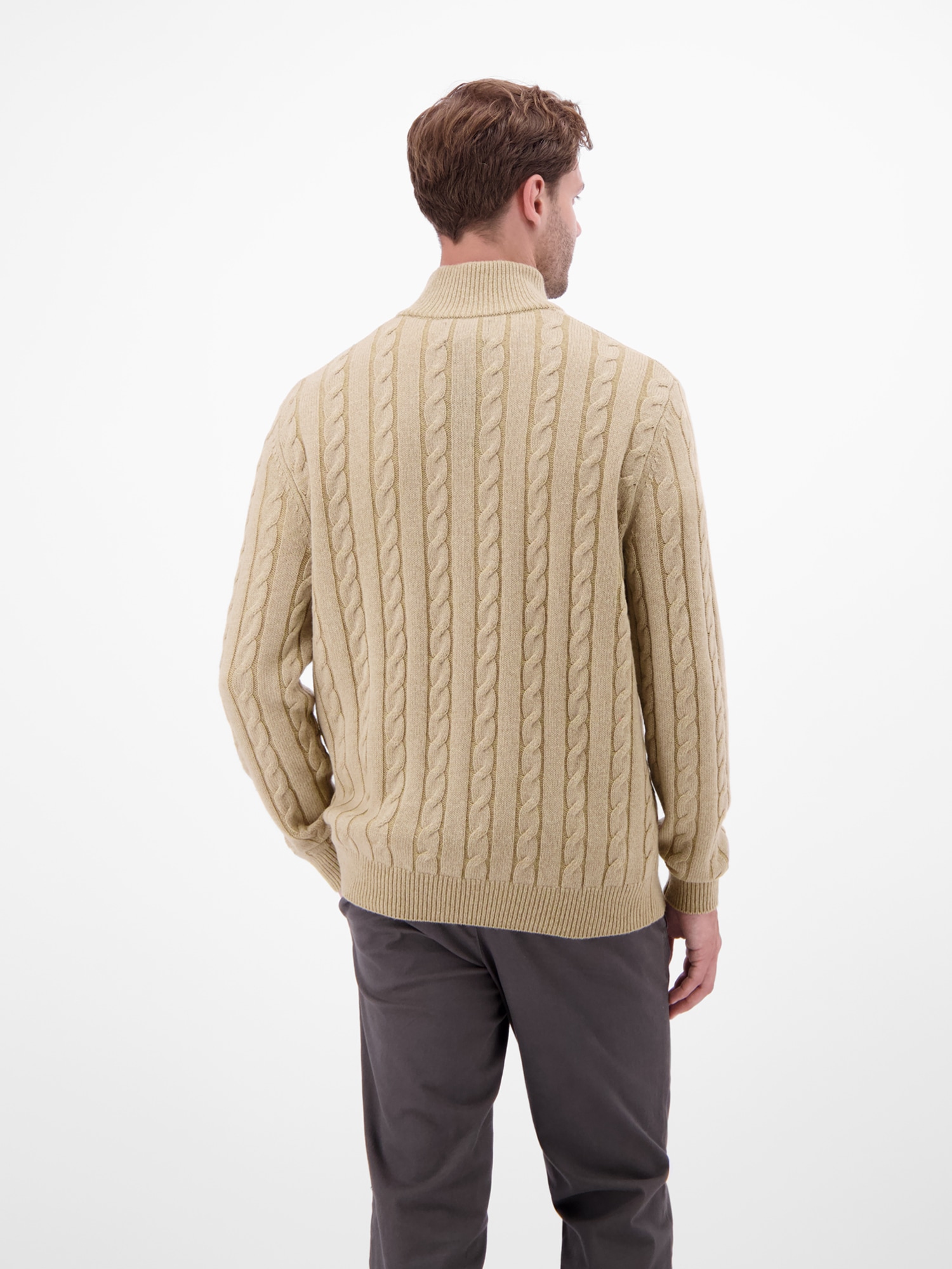 LERROS Pull en tricot »Troyer mit Zopfmuster - Klassik trifft Coolness«