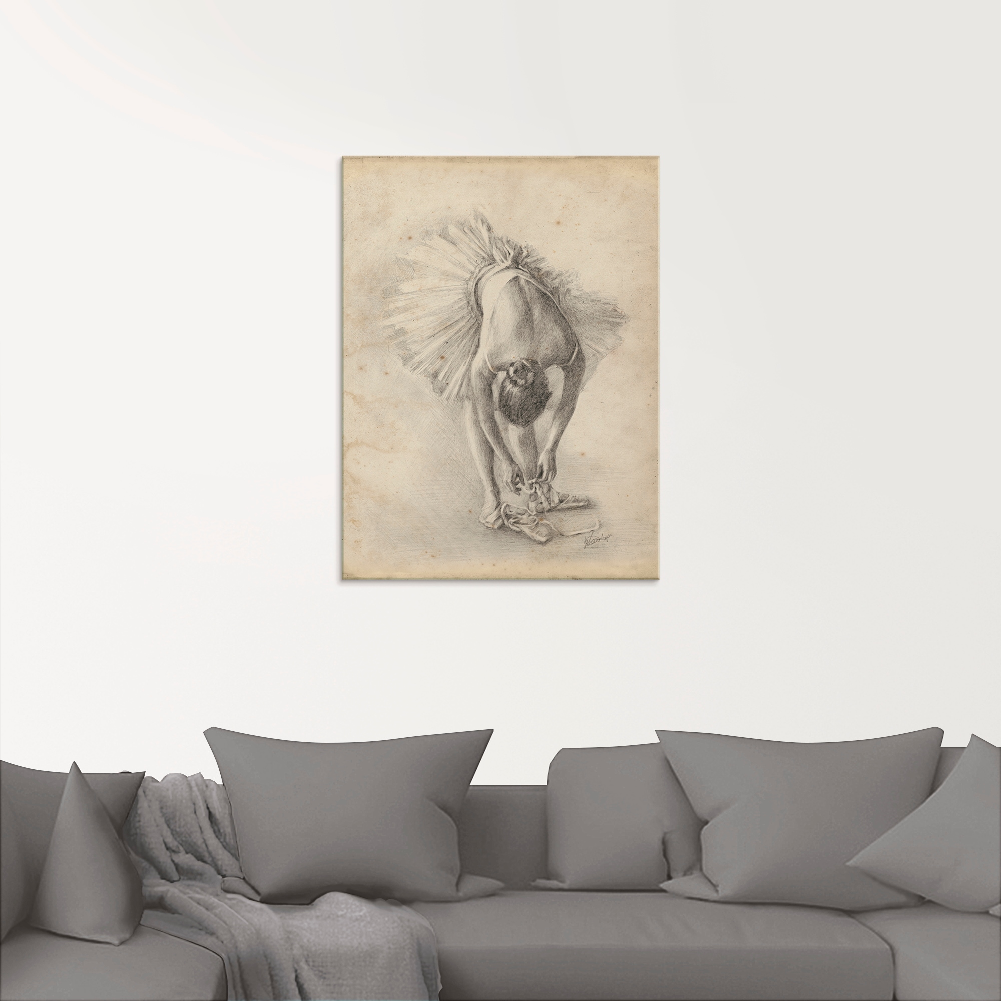 Artland Glasbild »Antike Ballerina Übung I«, Sport, (1 St.), in verschiedenen Grössen