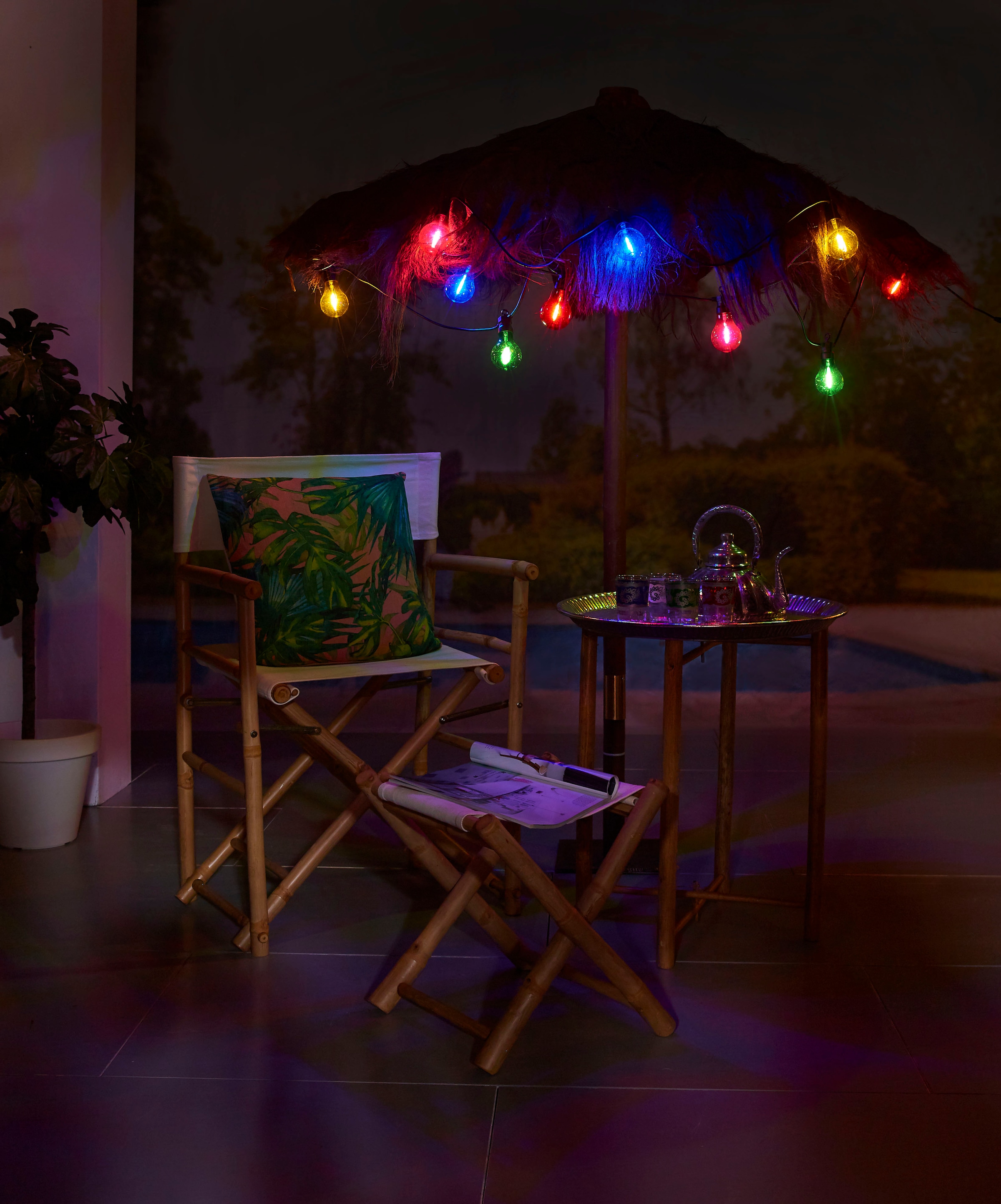 LUXFORM Guirlande lumineuse »24V-Lichterkette Maui - mit 10x farbigen LED« Suspendable partout, intérieur et extérieur
