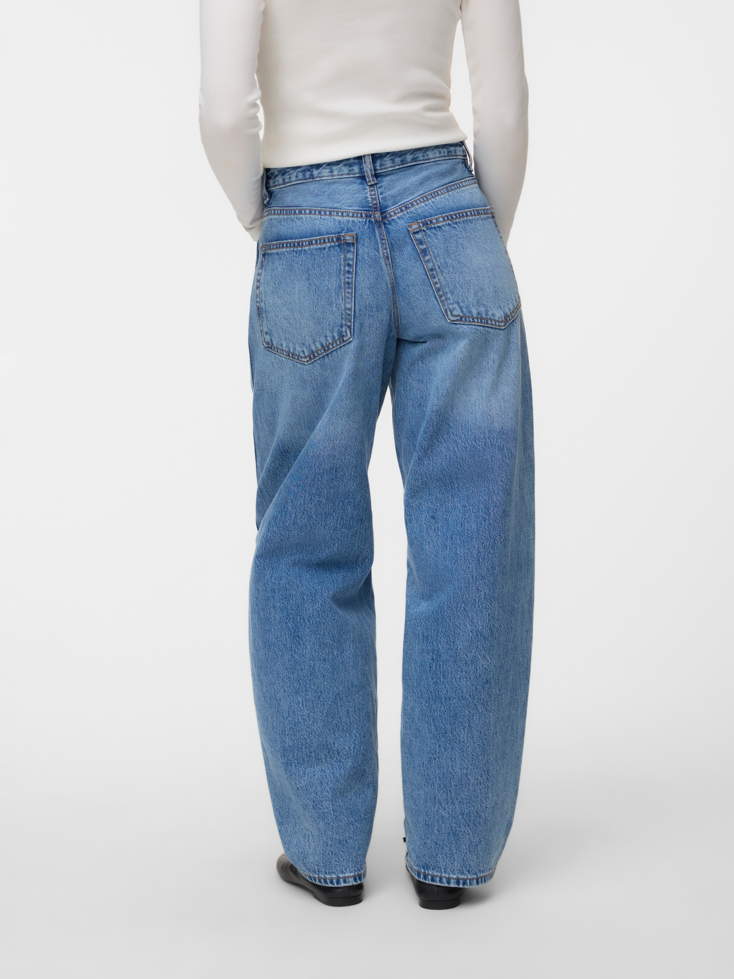 Vero Moda Jeans large »VMZOE MR BARREL DNM JEANS LI3154 NOOS« coton, taille mi-haute, coupe ample