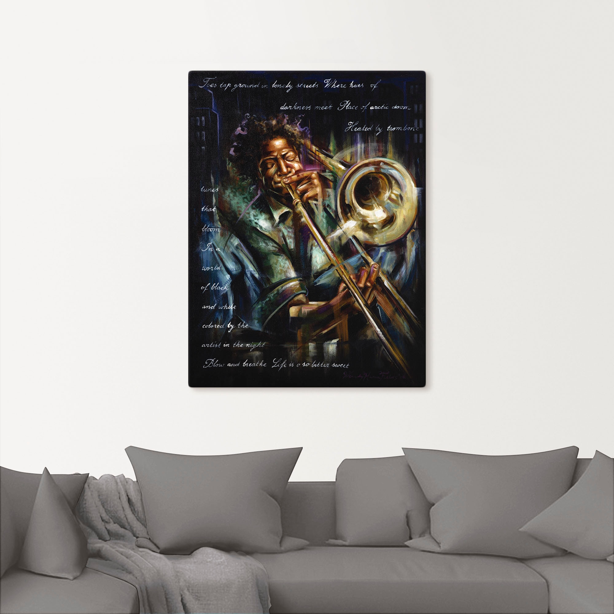 Artland Tableau sur toile »Posaunen Melodien« 1 cuis tlg. auf Holzrahmen gespannt