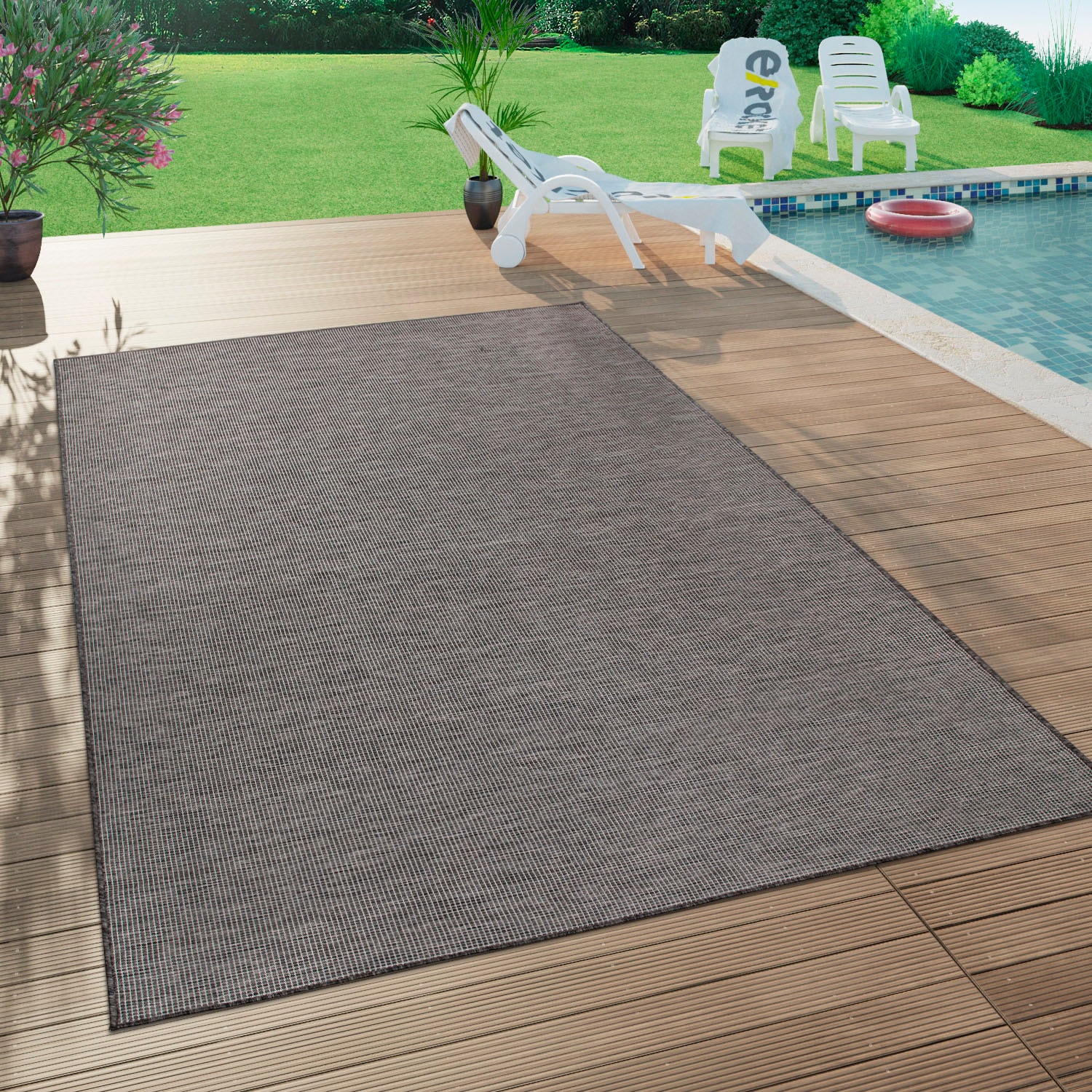 Image of Paco Home Teppich "Sonset" rechteckig 4 mm Höhe Flachgewebe, meliert, In- und Outdoor geeignet, Wohnzimmer
