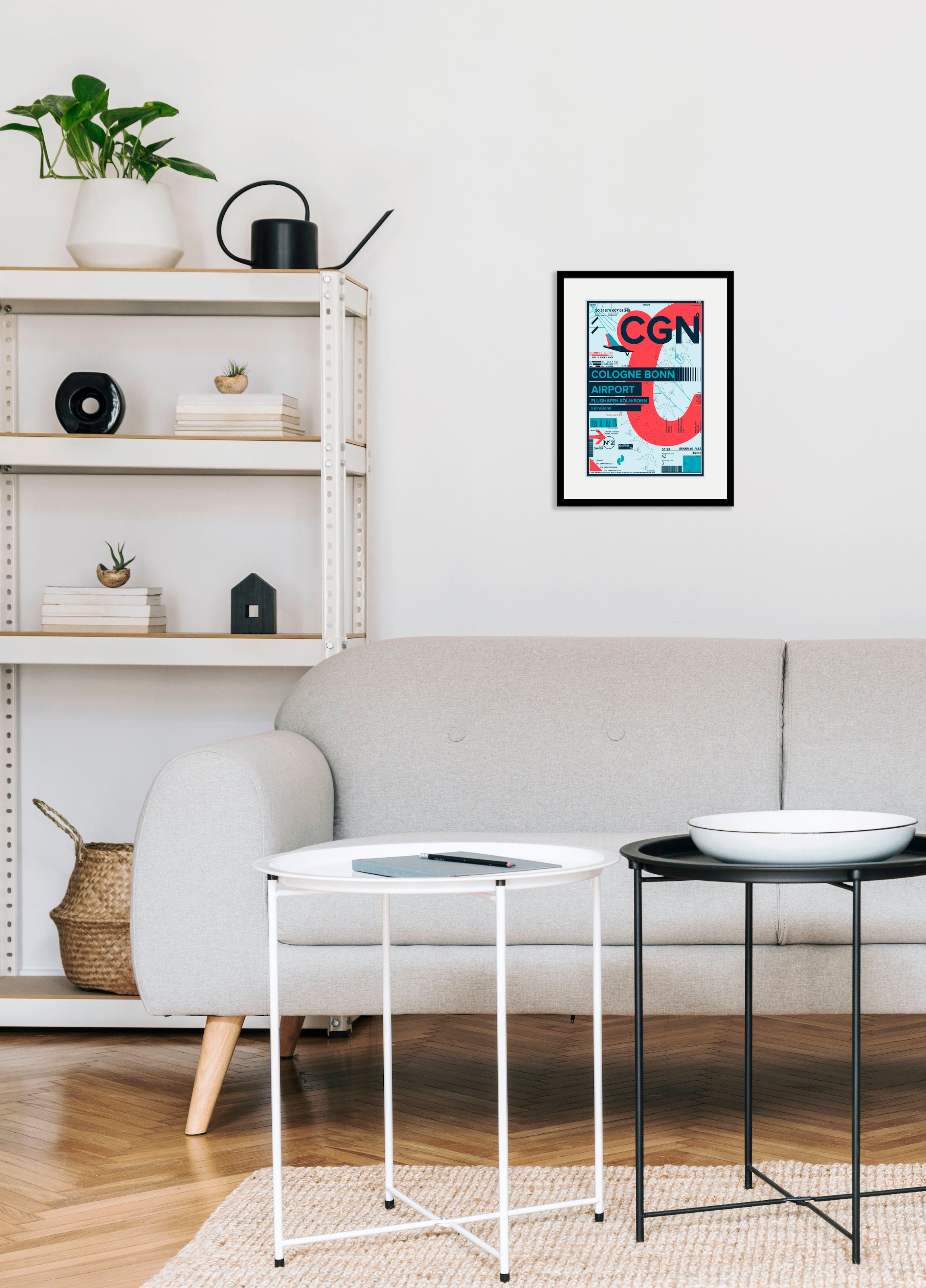 queence Image »CGN AIRPORT« 1 cuis tlg. HD Premium Poster-Druck inkl. Holzrahmen