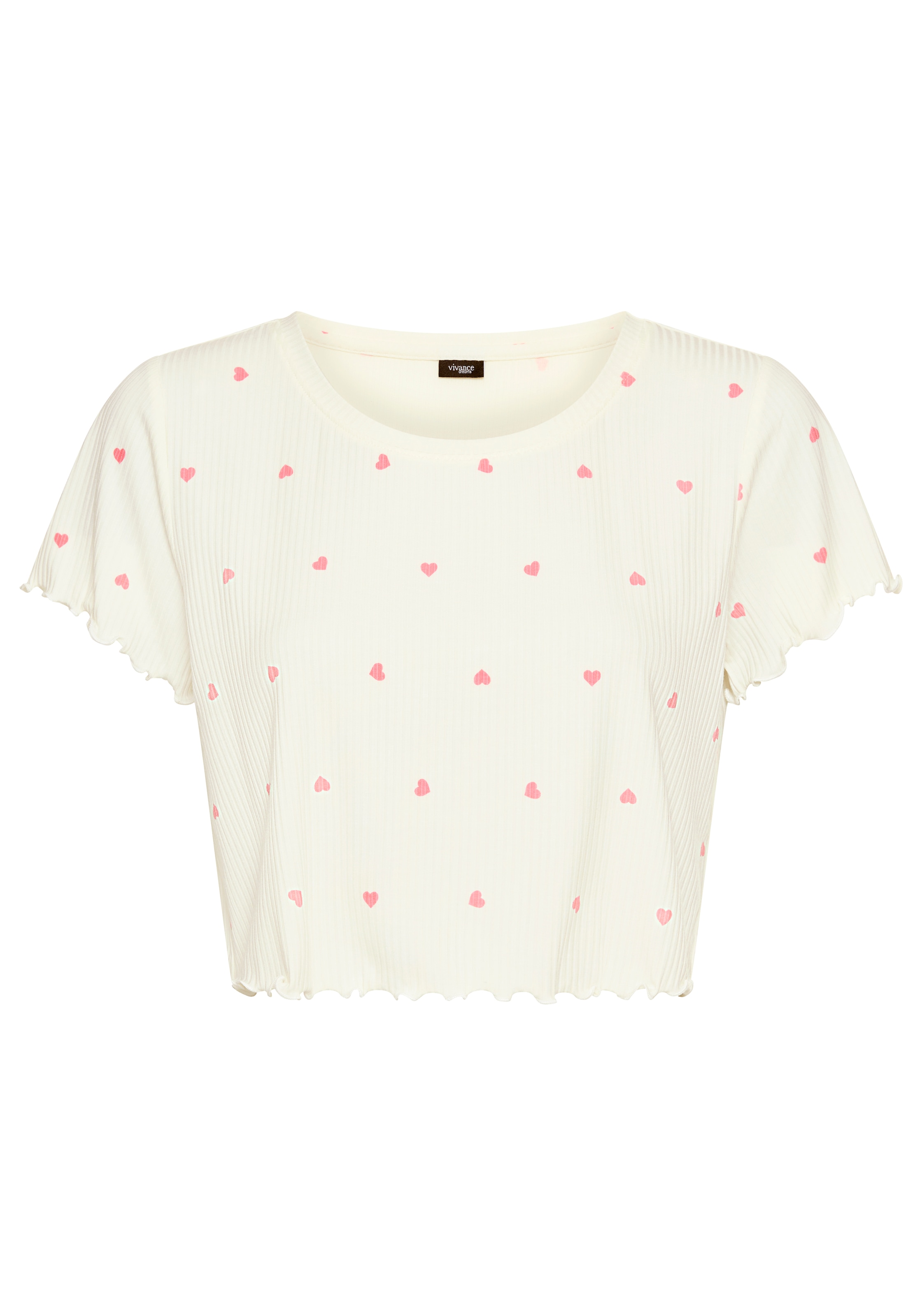 Vivance Dreams Pyjama Set, 2-teilig, 2 tlg. mit süssem Herzchendruck