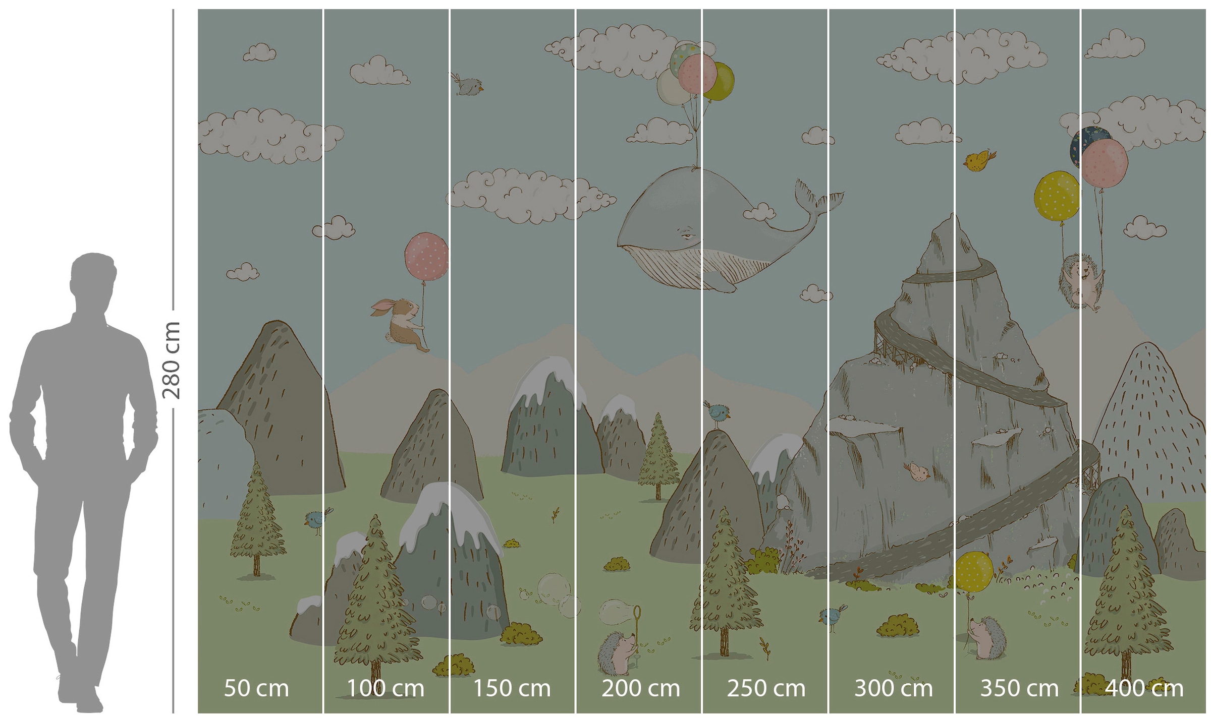 Komar Vliestapete »Digitaldruck Vlies - Mountain Traveler - Grösse 400 x 280 cm«, bedruckt, Kinderzimmer