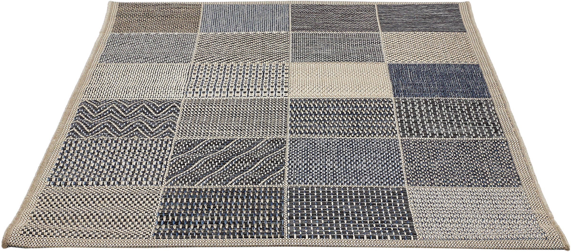 Image of Andiamo Teppich »Clyde 2«, rechteckig, 5 mm Höhe, Flachgewebe, Patchwork Design, In- und Outdoor geeignet, Wohnzimmer bei Ackermann Versand Schweiz