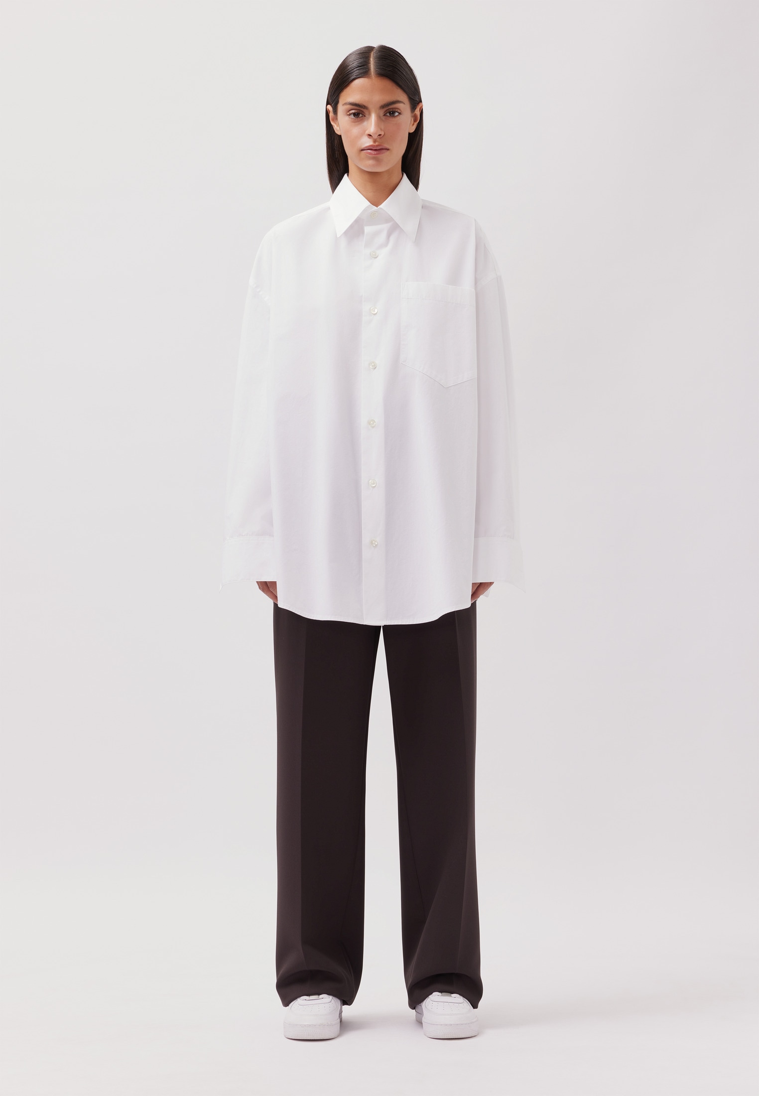 studio seidensticker Chemise à manches courtes Oversized 1/1 Kentkragen Uni