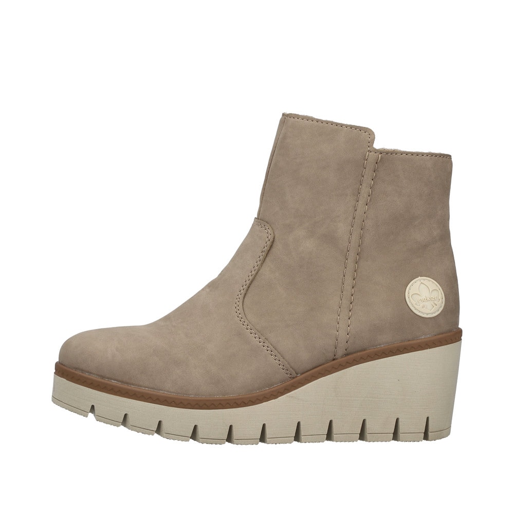 Rieker Keilstiefelette, Keilboots, Plateau-Stiefelette mit Innenreissverschluss, schmale Form