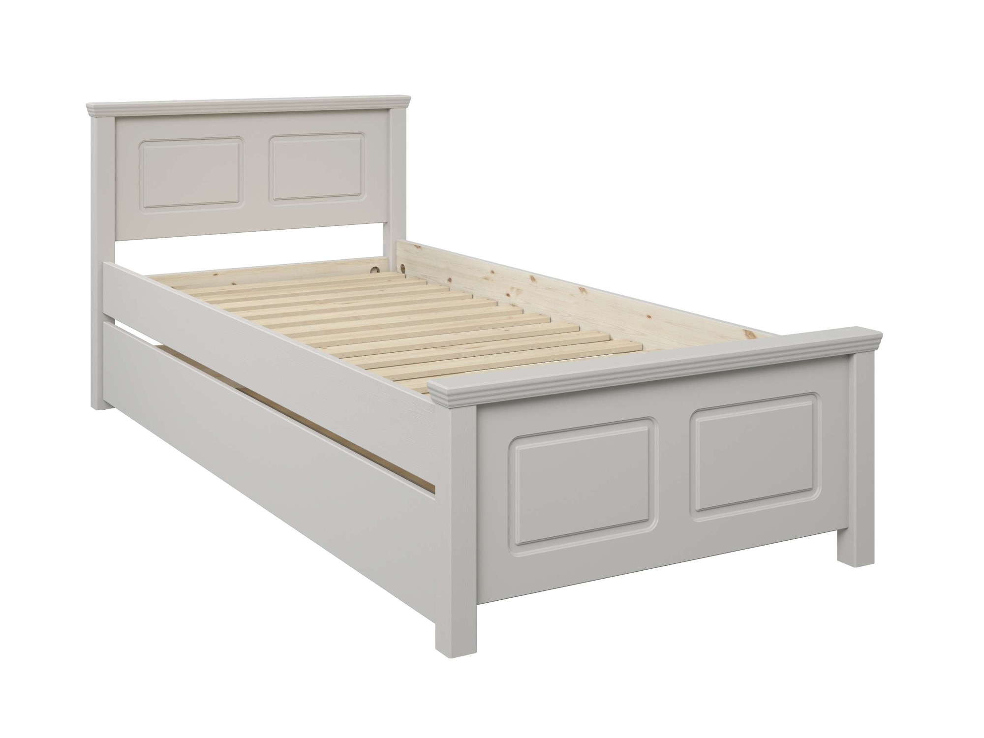 GOODproduct Lit en bois massif »ERIK' , Made in Europe, optional mit Schublade, Massivholz Kiefer« FSC® zertifiziert,  in mehreren Grössen, Landhausstil mit Kassettenoptik