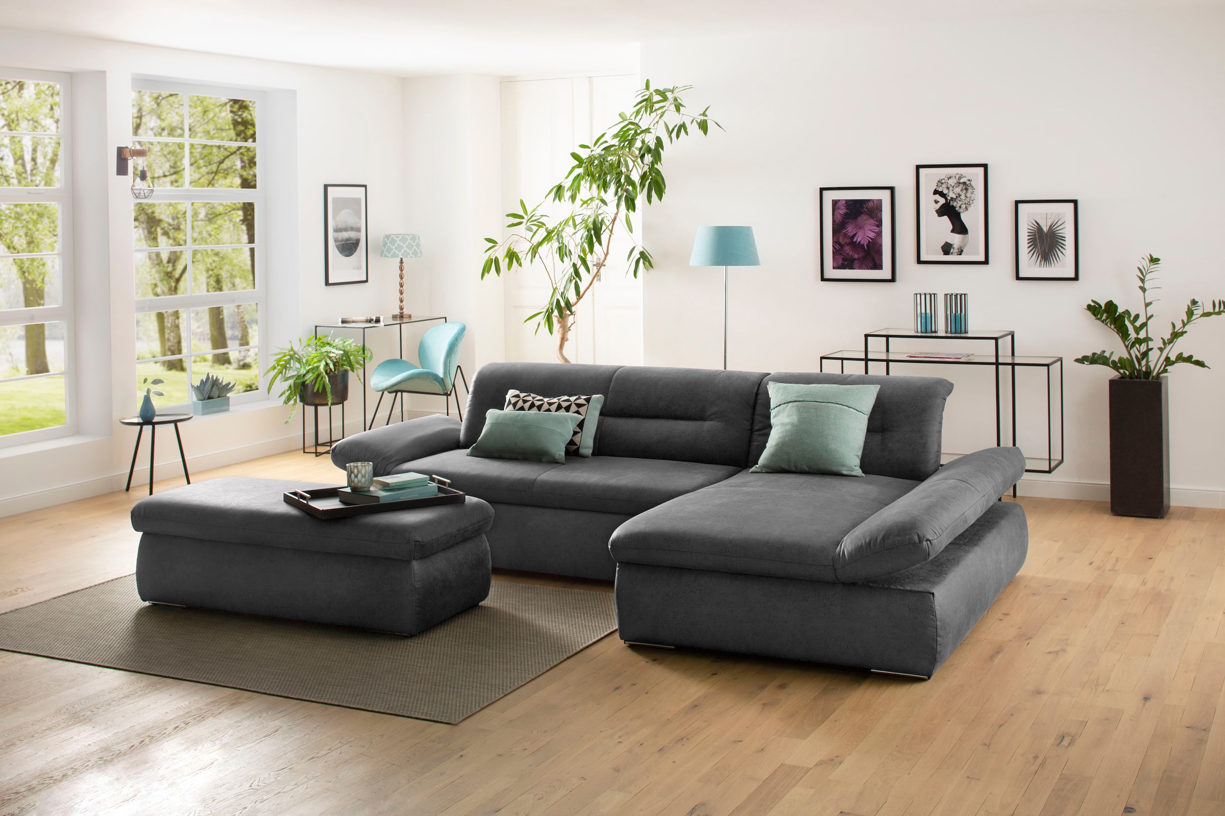 Image of Home affaire Ecksofa "Avesa L-Form" Wahlweise mit Armteilvertsellung und Bettfunktion, B/T/H: 300/172/80cm