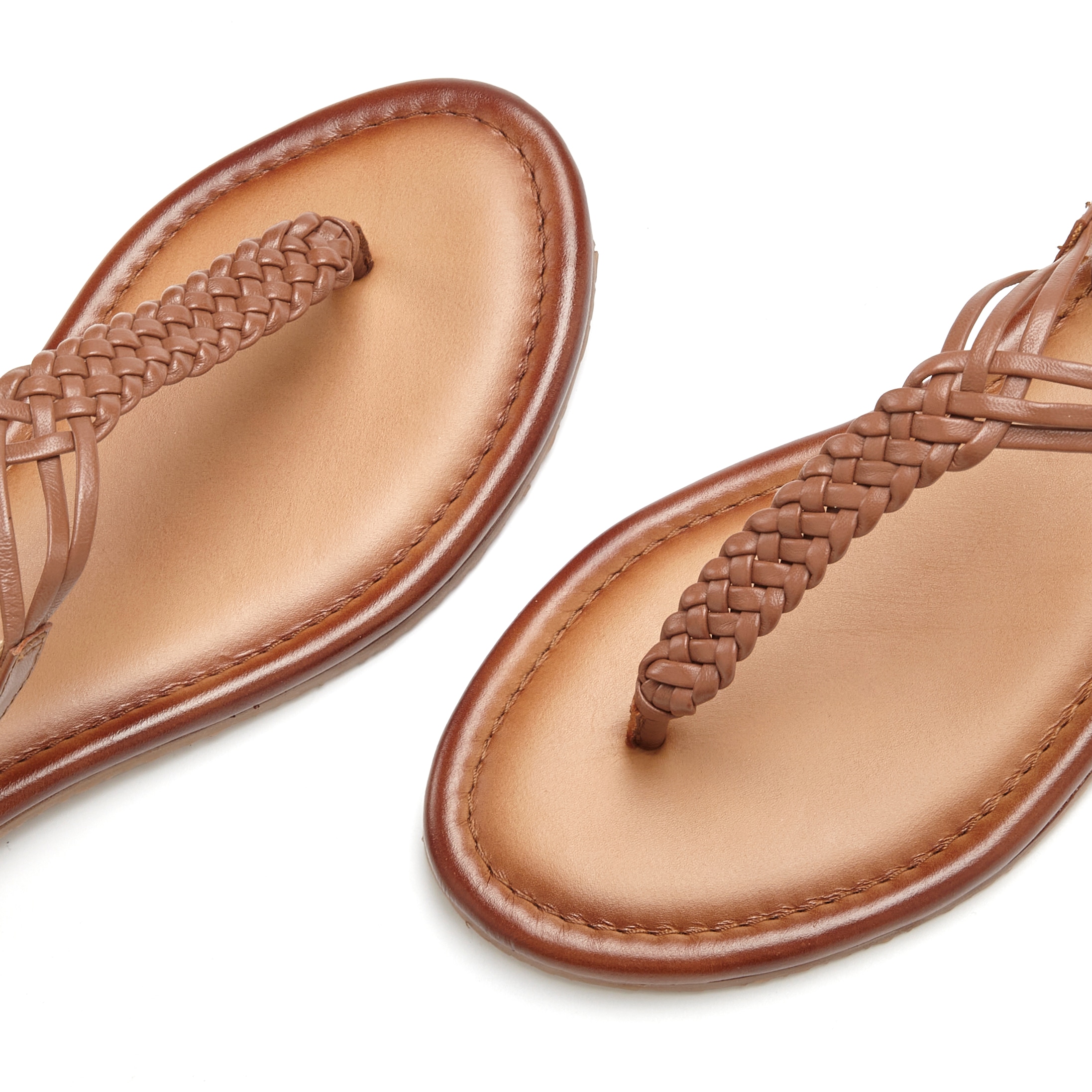 Vivance Zehentrenner  Sandalette, Sommerschuh,Sandale aus Leder mit Flecht-Optik