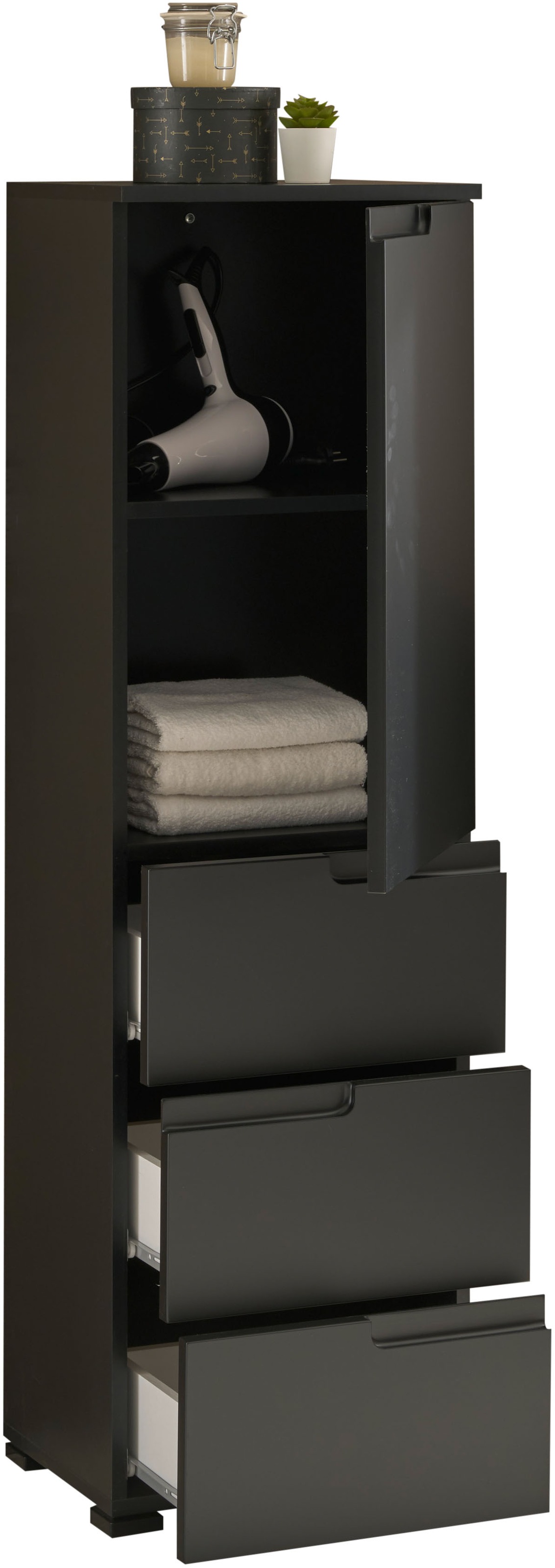 BASIC by Balculina Armoire intermédiaire »Spice, Badezimmerschrank BxTxH 40x134x32 cm« 1 cuis tlg. largeur 40 cm, poignées creuses