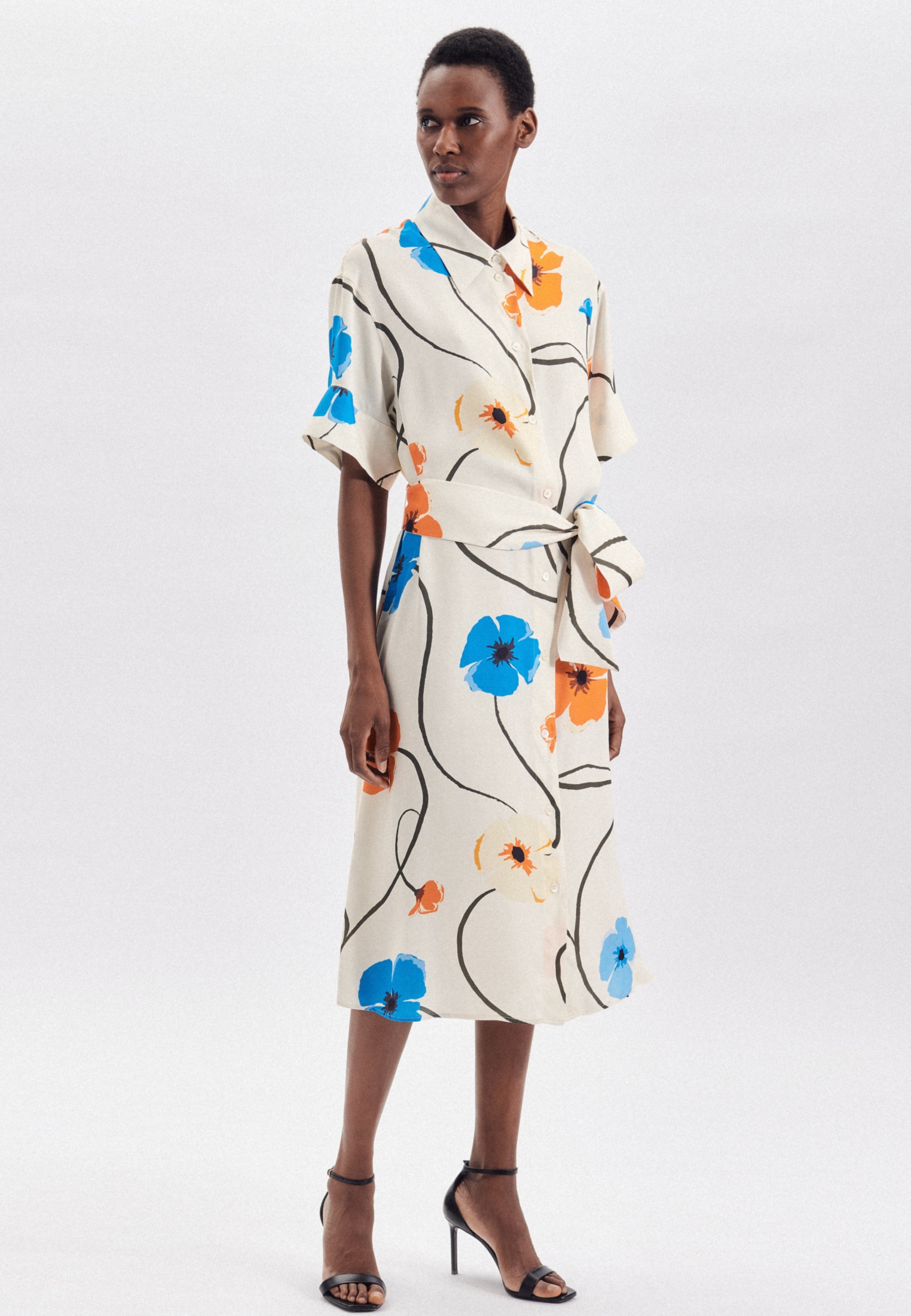 Image of seidensticker Sommerkleid »Schwarze Rose«, Kurzarm Kragen Floral bei Ackermann Versand Schweiz