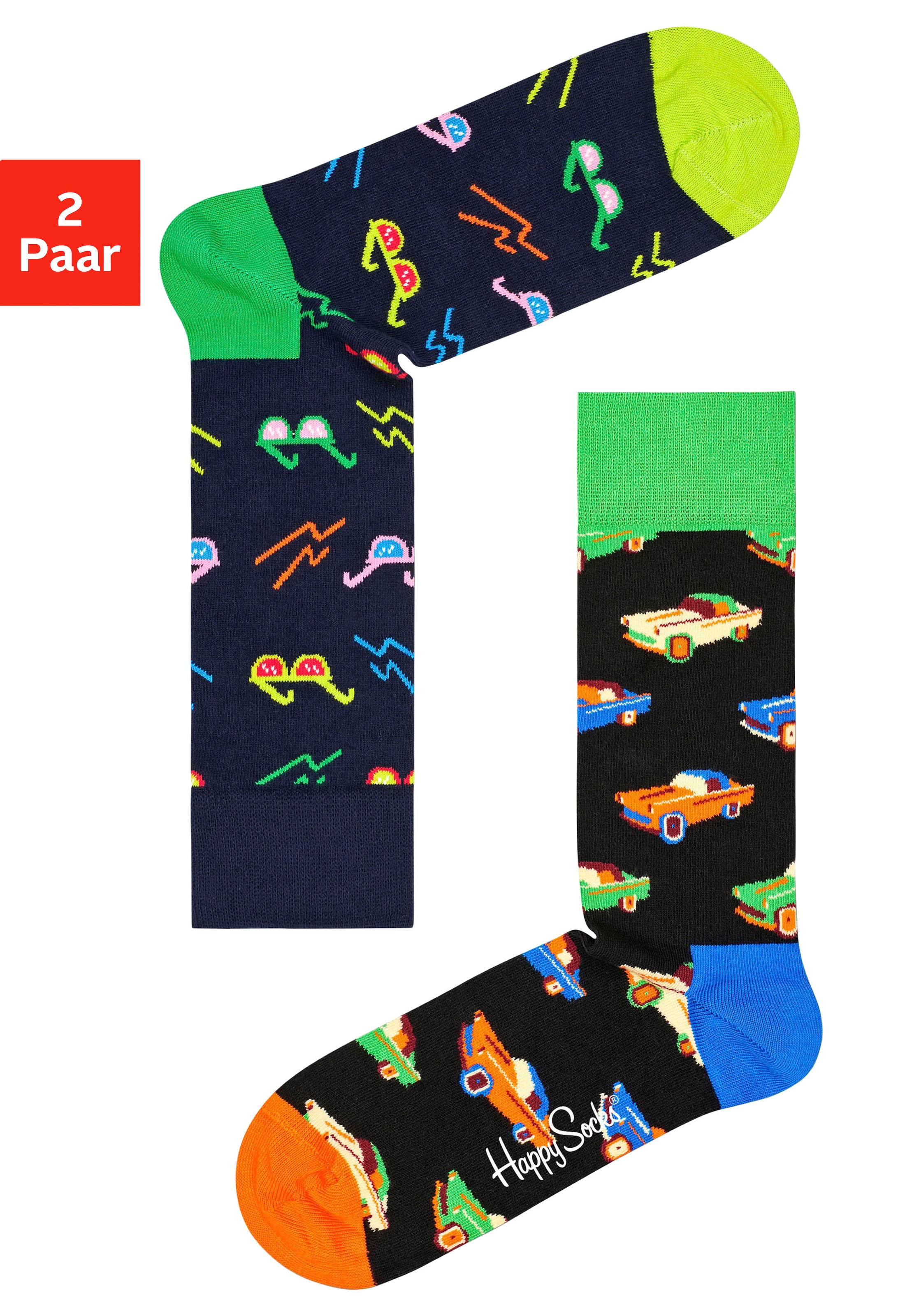 Image of Happy Socks Socken, (2 Paar), mit Autos und Sonnenbrillen bei Ackermann Versand Schweiz