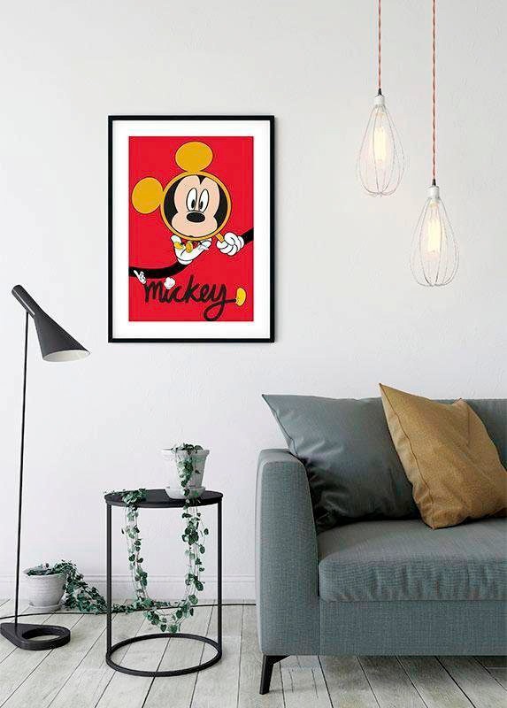 Komar Bild »Mickey Mouse Magnifying Glass«, Disney, (1 St.), Wandbild zur Dekoration im Kinderzimmer - ohne Rahmen