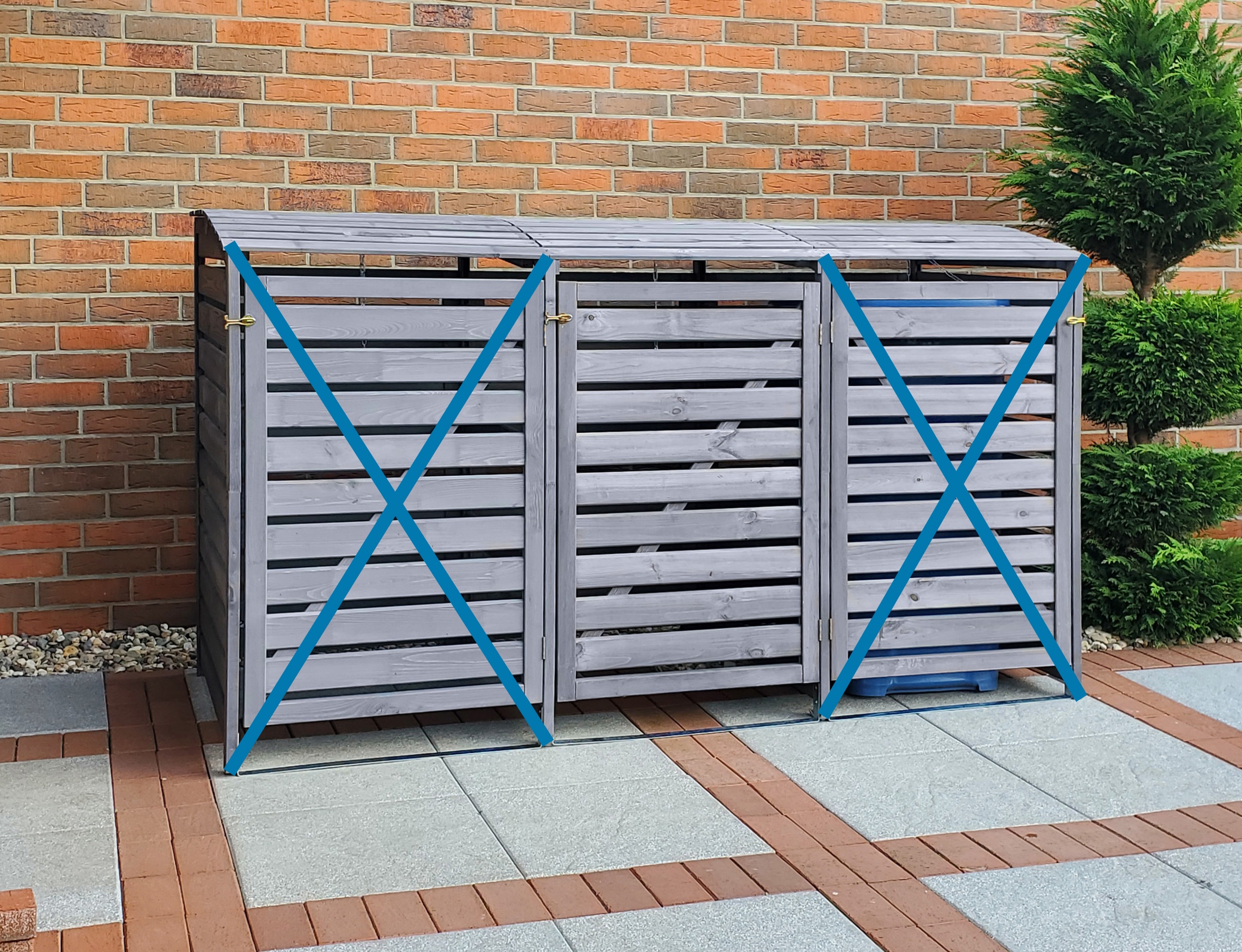 promadino Coffre à poubelles »Erweiterungsset für Vario III, aus Massivholz« compatible avec toutes les poubelles jusqu'à 240 litres