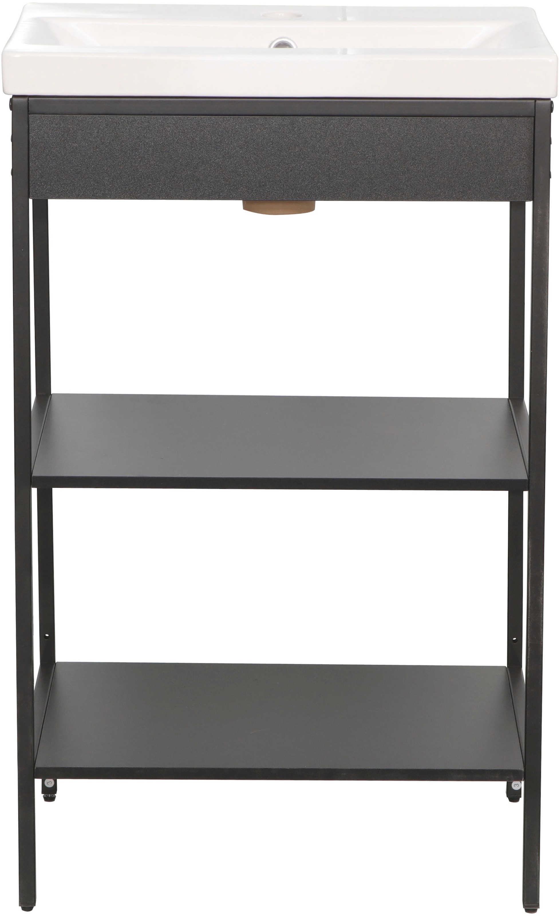 welltime Waschbeckenunterschrank »Lodi« 2 Stk. tlg. Waschbeckenregal mit Metallrahmen - (B/T/H) 52 / 40 / 83 cm