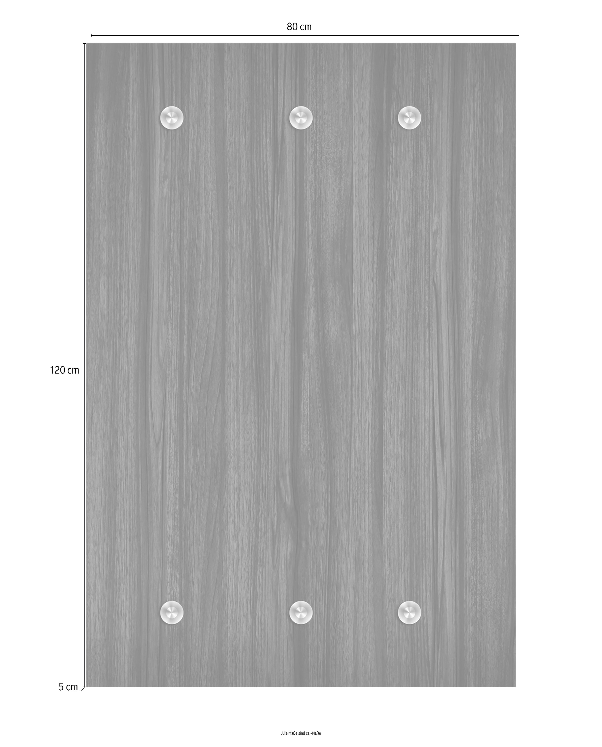 queence Barre de penderie »Holzoptik« mit 6 Haken, 80 x 120 cm