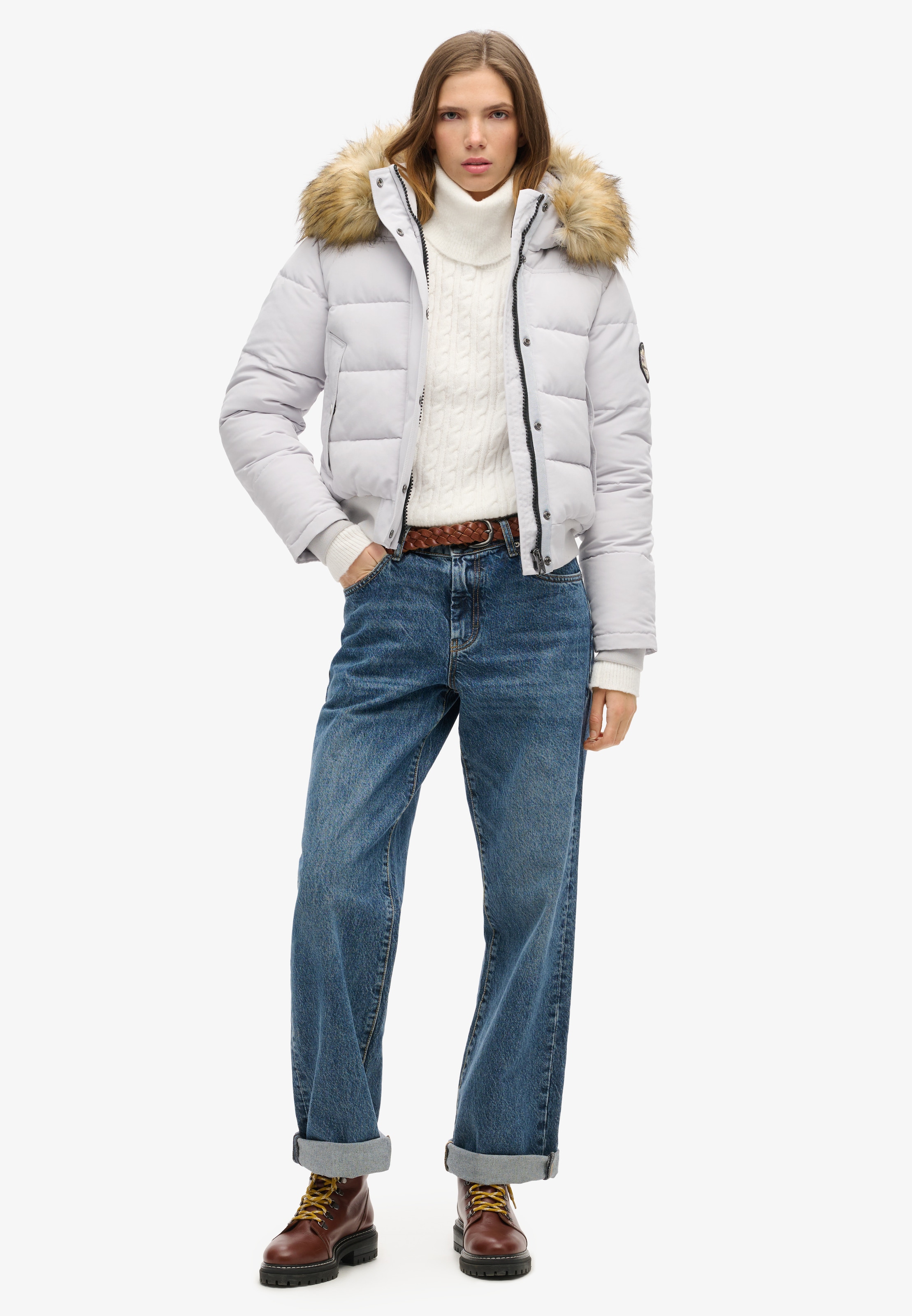 Superdry Steppjacke »EVEREST HOODED BOMBER JKT« mit Kapuze