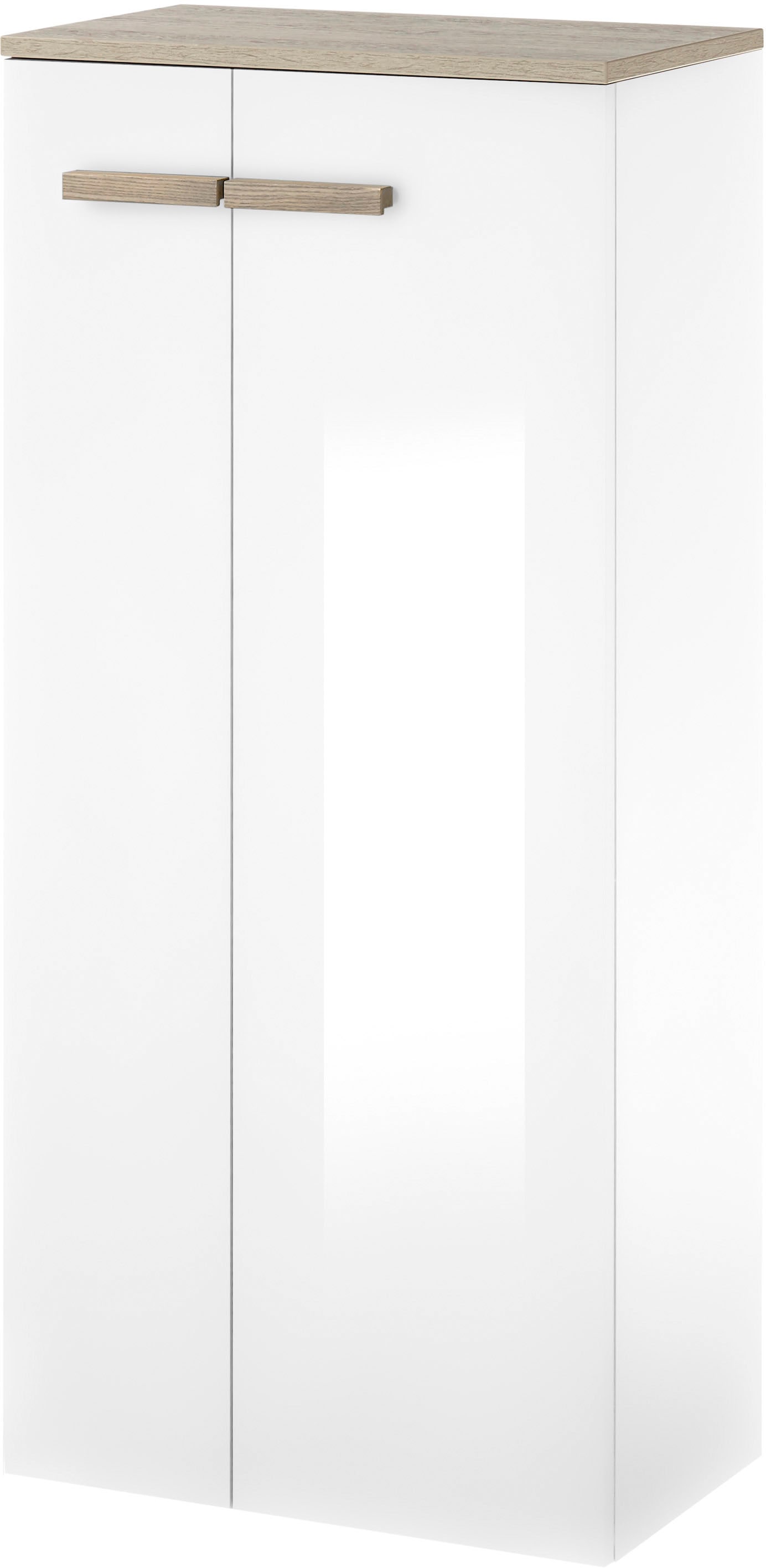 Image of Home affaire Midischrank "SOLiD, Badschrank im modernen Design, Schrank mit Holzgriffen" in zwei Farben verfügbar, mit Stauraum, stehend o. hängend montierbar