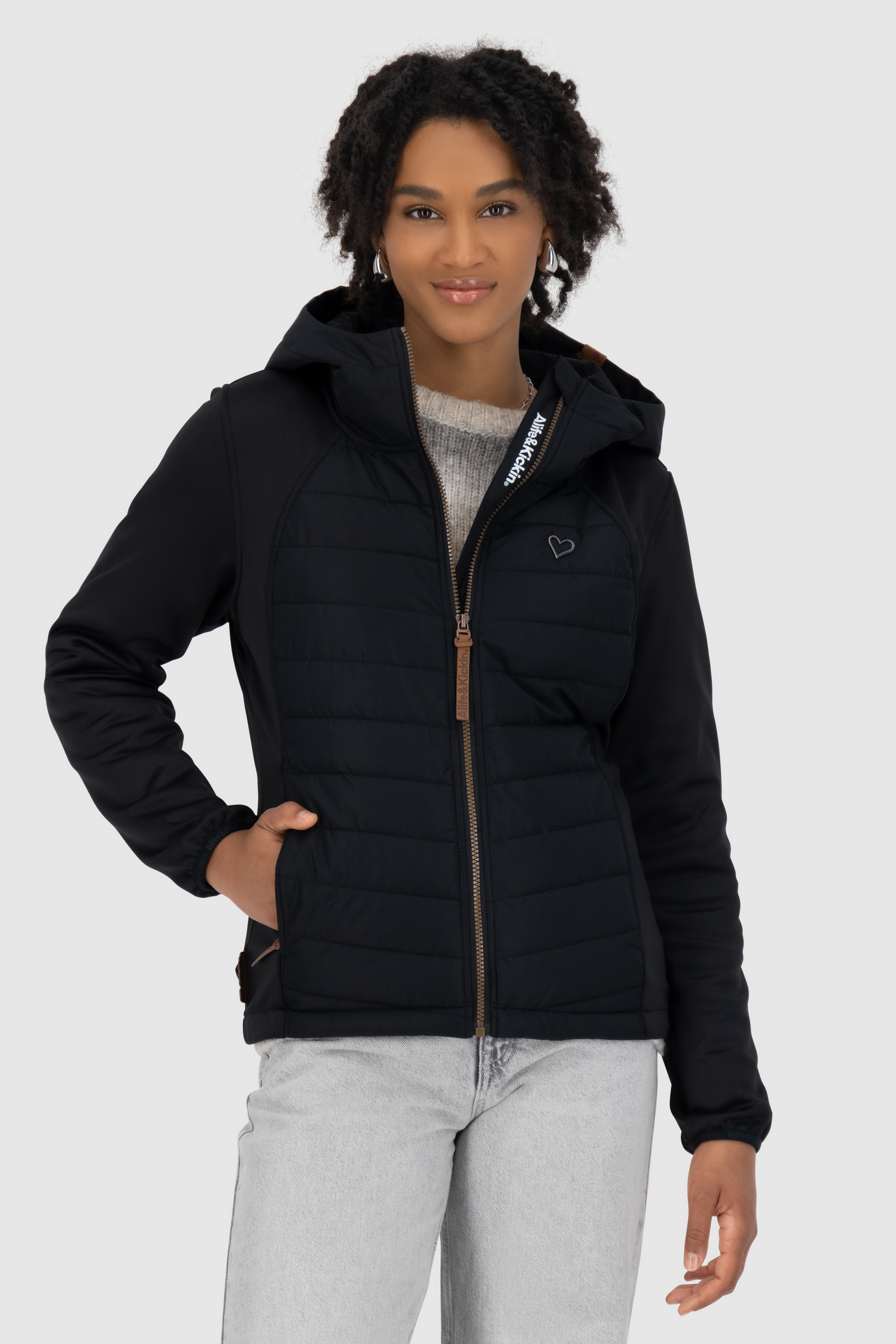Image of Alife & Kickin Hybridjacke "SoleneAKA" mit Kapuze mit Kapuze und gestepptem Body