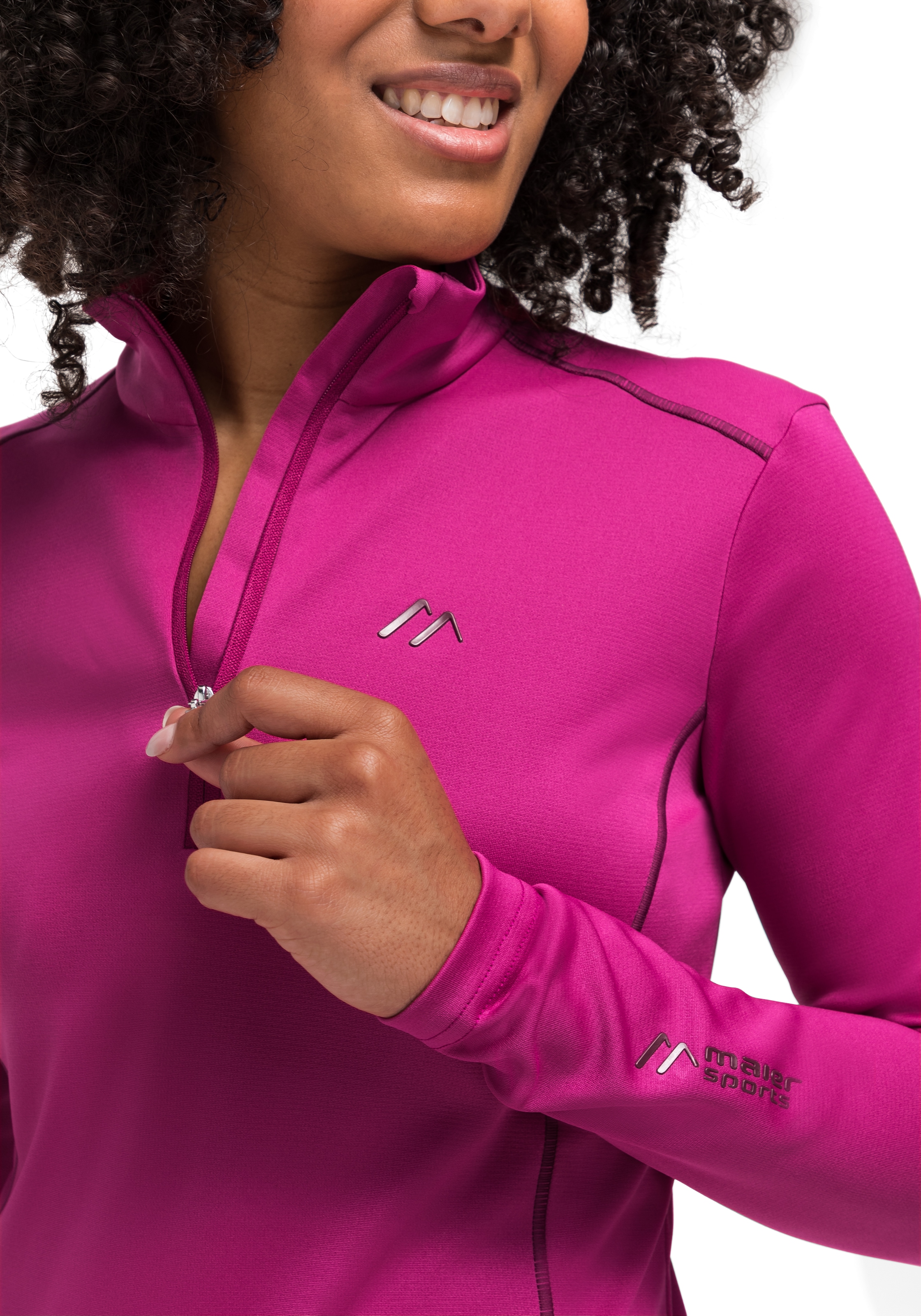 Finde Maier Sports Fleecepullover »Jenna Rec«, Damen Midlayer, elastisches  und pflegeleichtes Half-Zip Fleece auf | Funktionsshirts