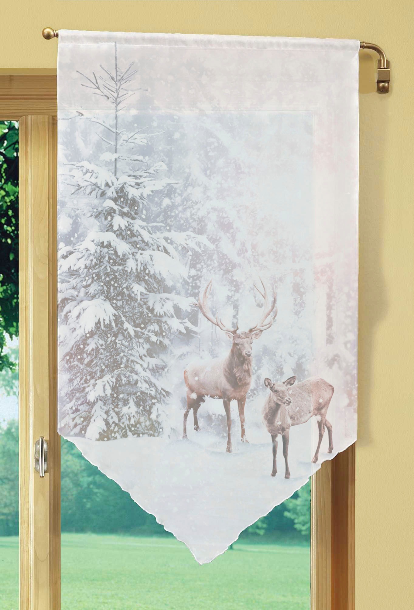 Image of HOME WOHNIDEEN Vorhang »HIRALIA«, (1 St.), Fensterbehang Voile digital bedruckt bei Ackermann Versand Schweiz