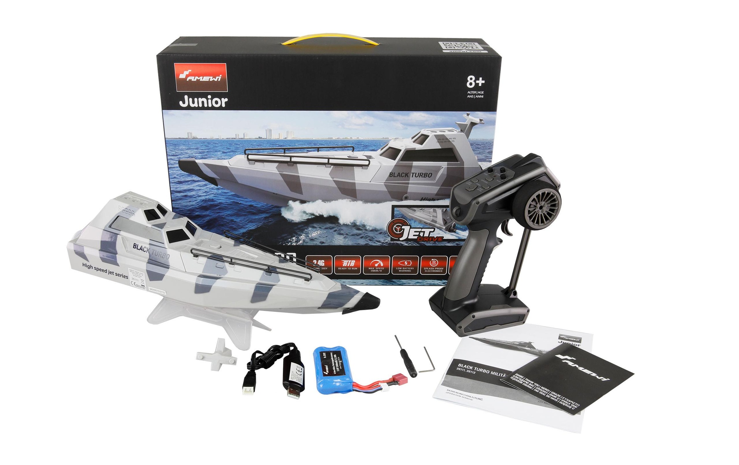 Amewi RC-Boot »Black Turbo Weiss, 420 mm, RTR«