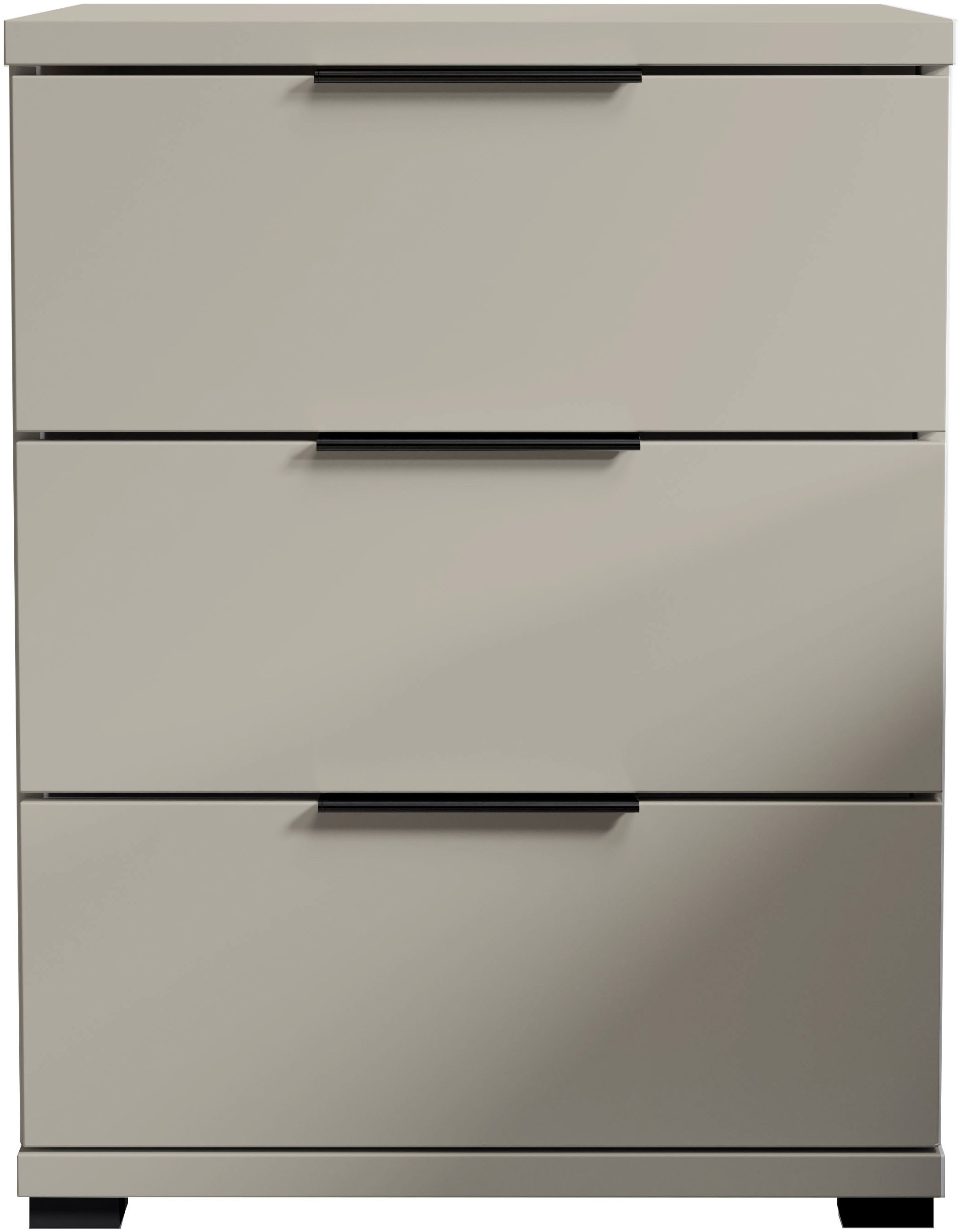 Image of Schlafkontor Nachtkommode "Smilla Nachttisch, Nachtkonsole mit Schubkästen" Korpus melaminbeschichtet, silberfarbige oder schwarze Griffe